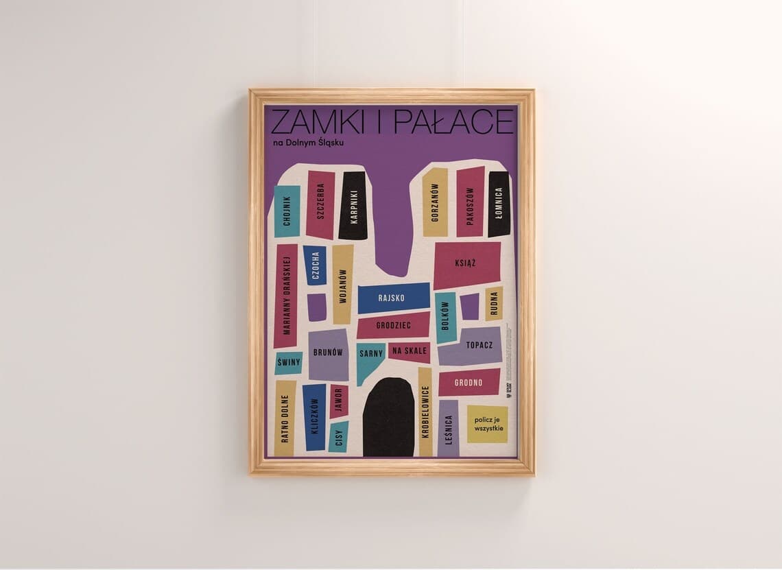 Poster Castles and Palaces in Lower Silesia, tourist poster, 50x70 cm, by J. Zasada, Jakub Zasada - 68299