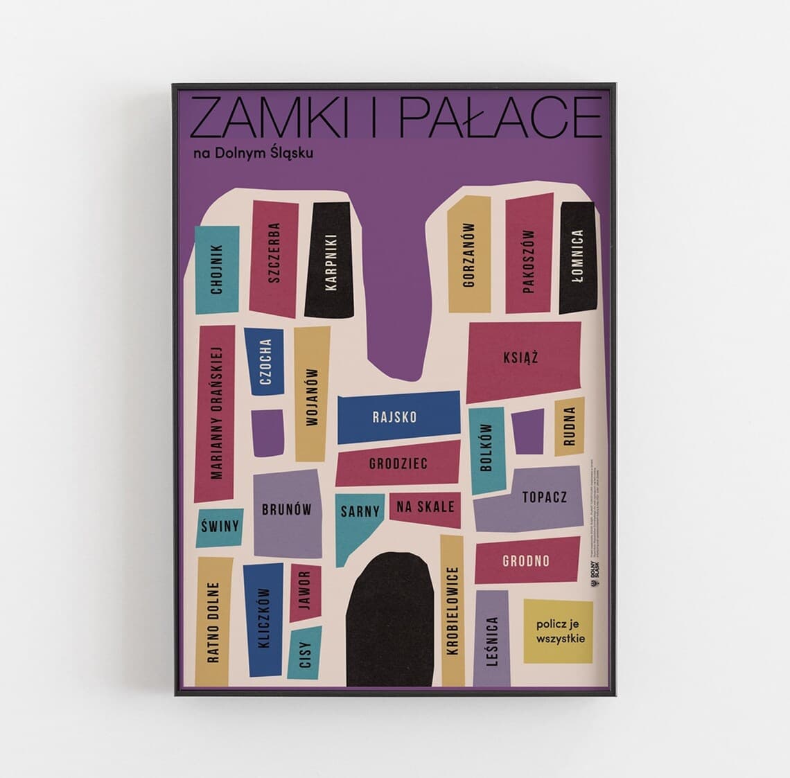 Poster Castles and Palaces in Lower Silesia, tourist poster, 50x70 cm, by J. Zasada, Jakub Zasada - 68300