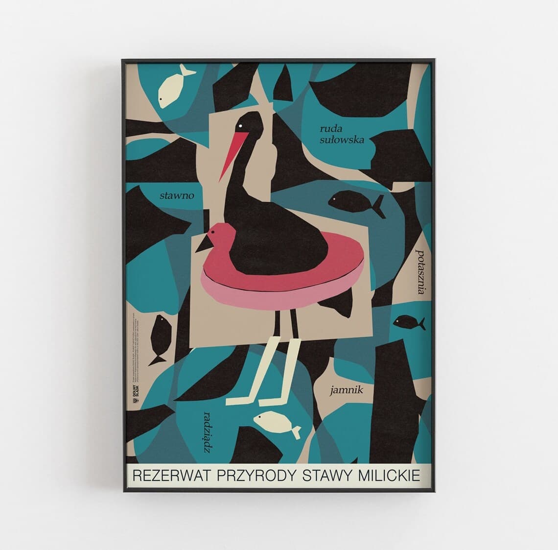 Poster Rezerwat przyrody Stawy Milickie plakat turystyczny, Dolny Śląsk, 50x70 cm, by J. Zasada, Jakub Zasada - 68294
