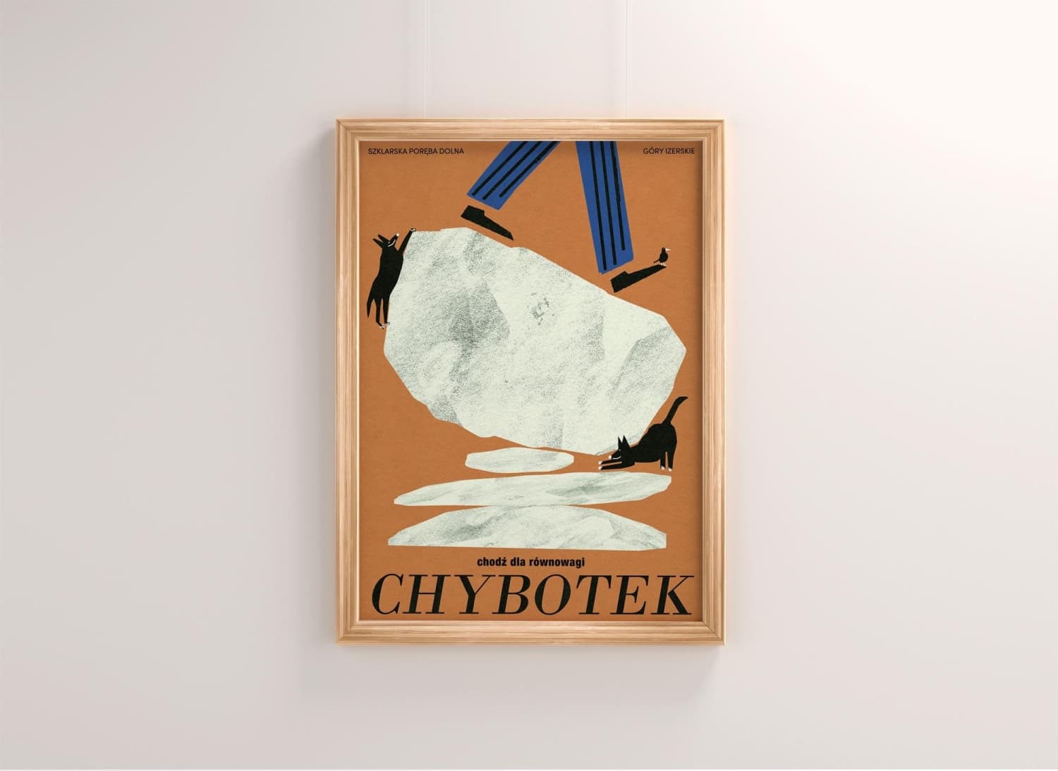Poster CHYBOTEK, come for balance, tourist poster, Izerskie Mountains, Lower Silesia, 50x70 cm, by J. Zasada, Jakub Zasada - 68288