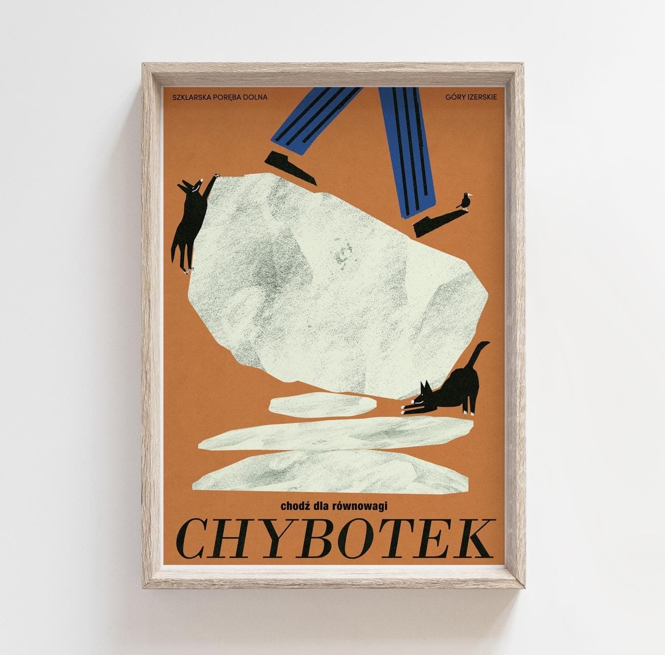 Poster CHYBOTEK, come for balance, tourist poster, Izerskie Mountains, Lower Silesia, 50x70 cm, by J. Zasada, Jakub Zasada - 68290
