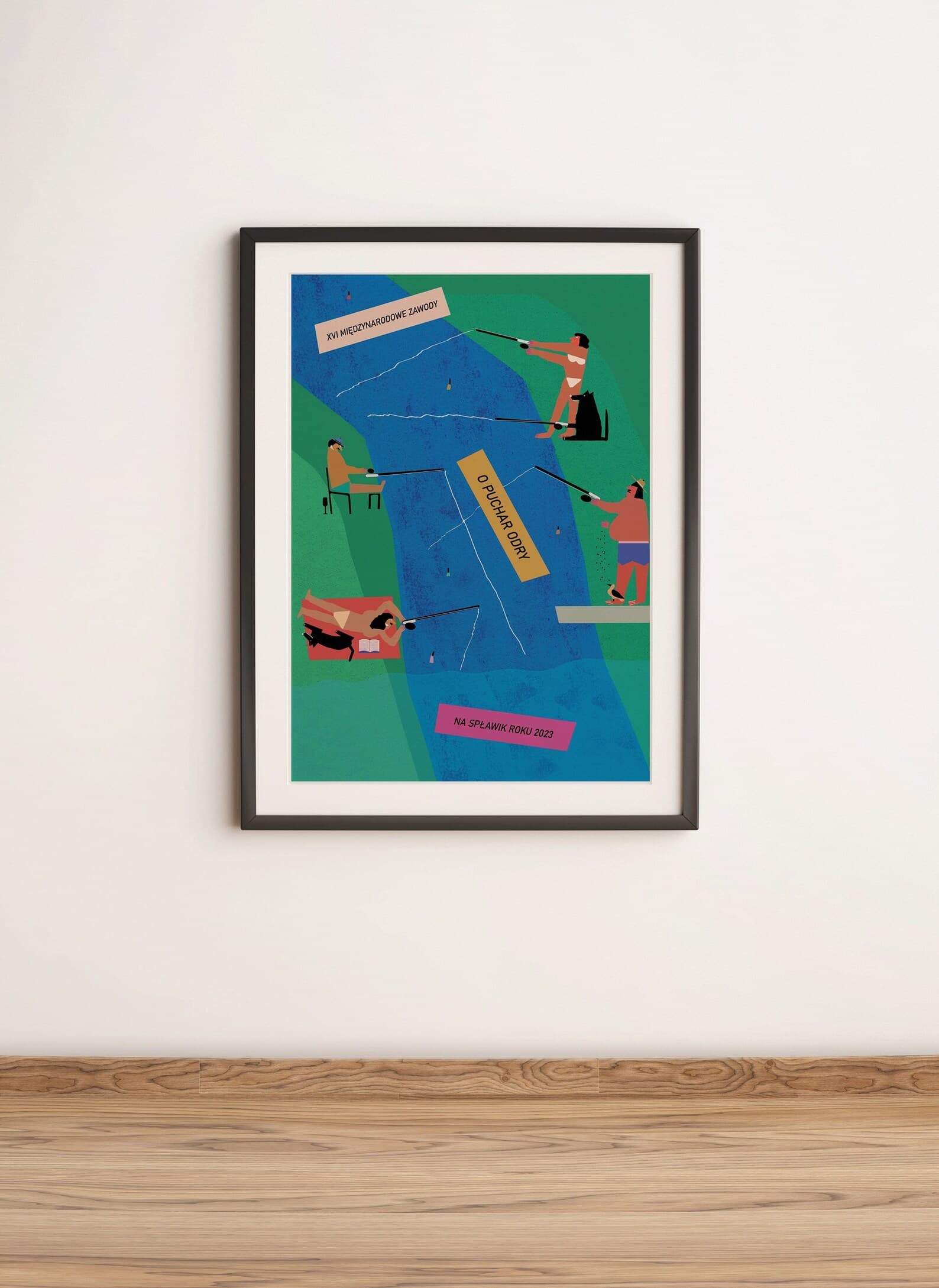 Plakat XVI Międzynarodowe zawody o puchar Odry, Spławik roku 2023, 50x70 cm, aut. J. Zasada, Jakub Zasada - 68255