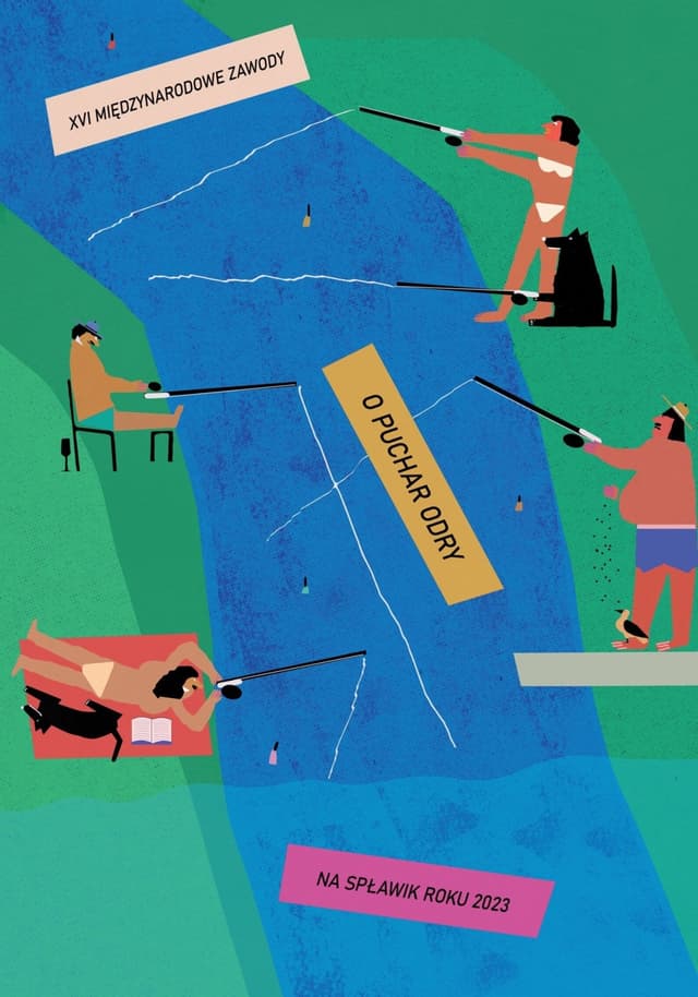 Plakat XVI Międzynarodowe zawody o puchar Odry, Spławik roku 2023, 50x70 cm, aut. J. Zasada, Jakub Zasada - WYMIARY