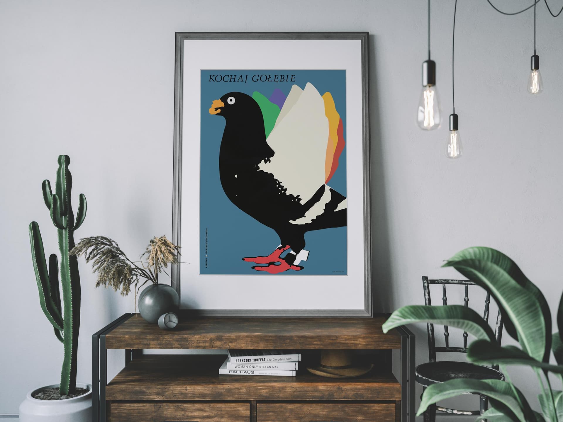 Plakat Kochaj gołębie, Dzień Zwierząt Bezdomnych, 50x70 cm, aut. J. Zasada, Jakub Zasada - 68410