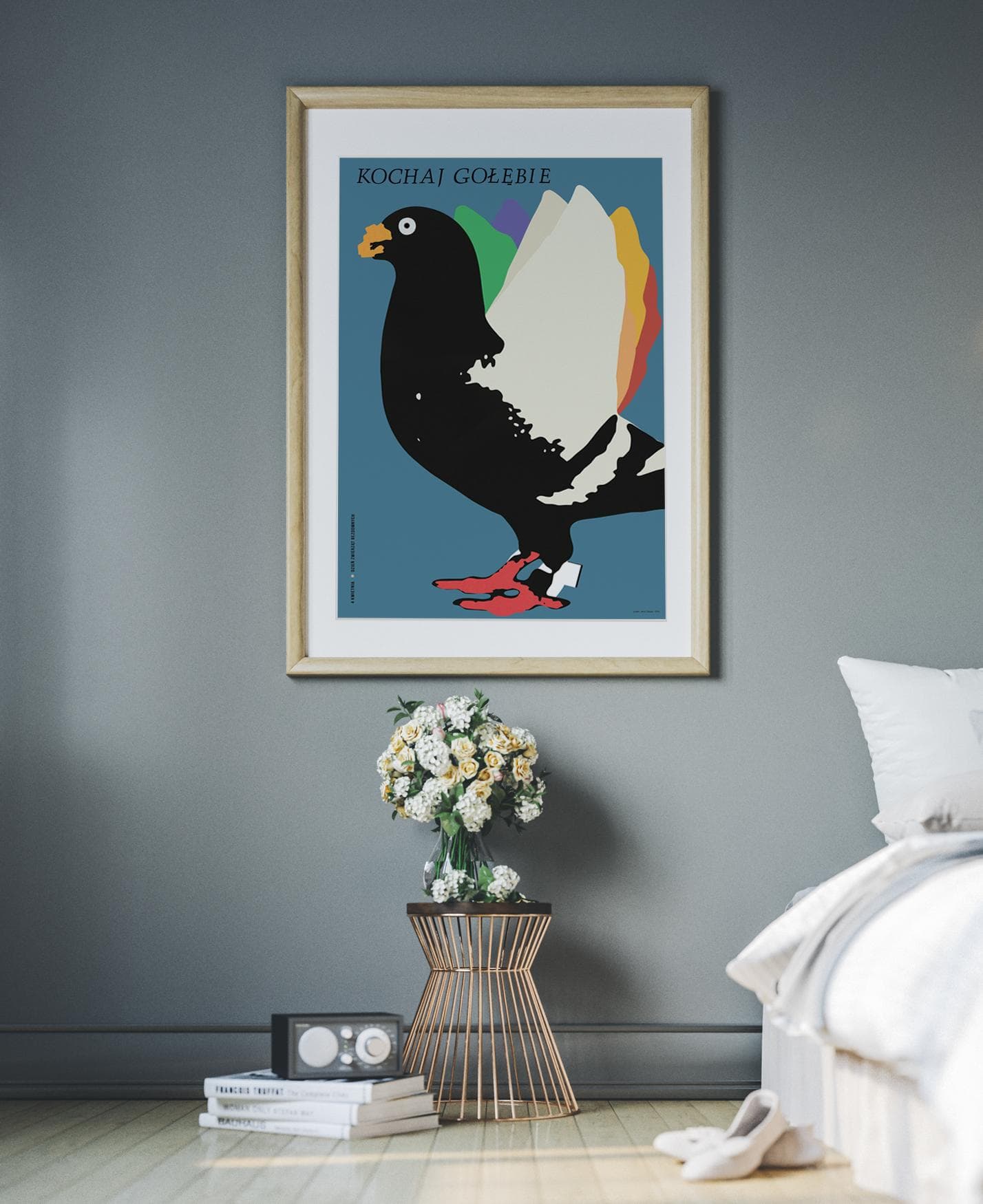 Plakat Kochaj gołębie, Dzień Zwierząt Bezdomnych, 50x70 cm, aut. J. Zasada, Jakub Zasada - 68409