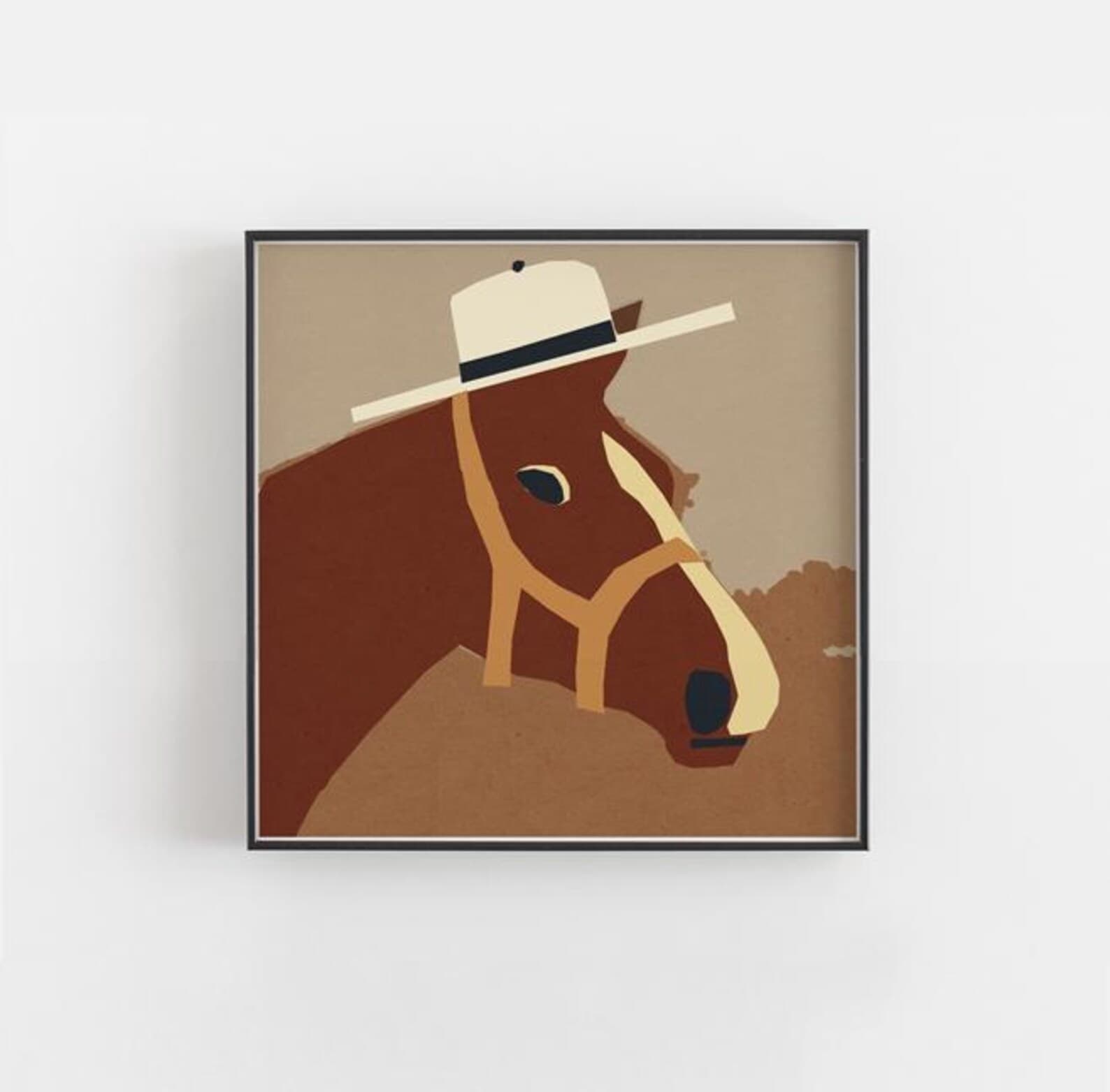 Plakat Koń w kapeluszu, prawie jak Kossak, 30x30 cm, aut. J. Zasada, Jakub Zasada - 68341