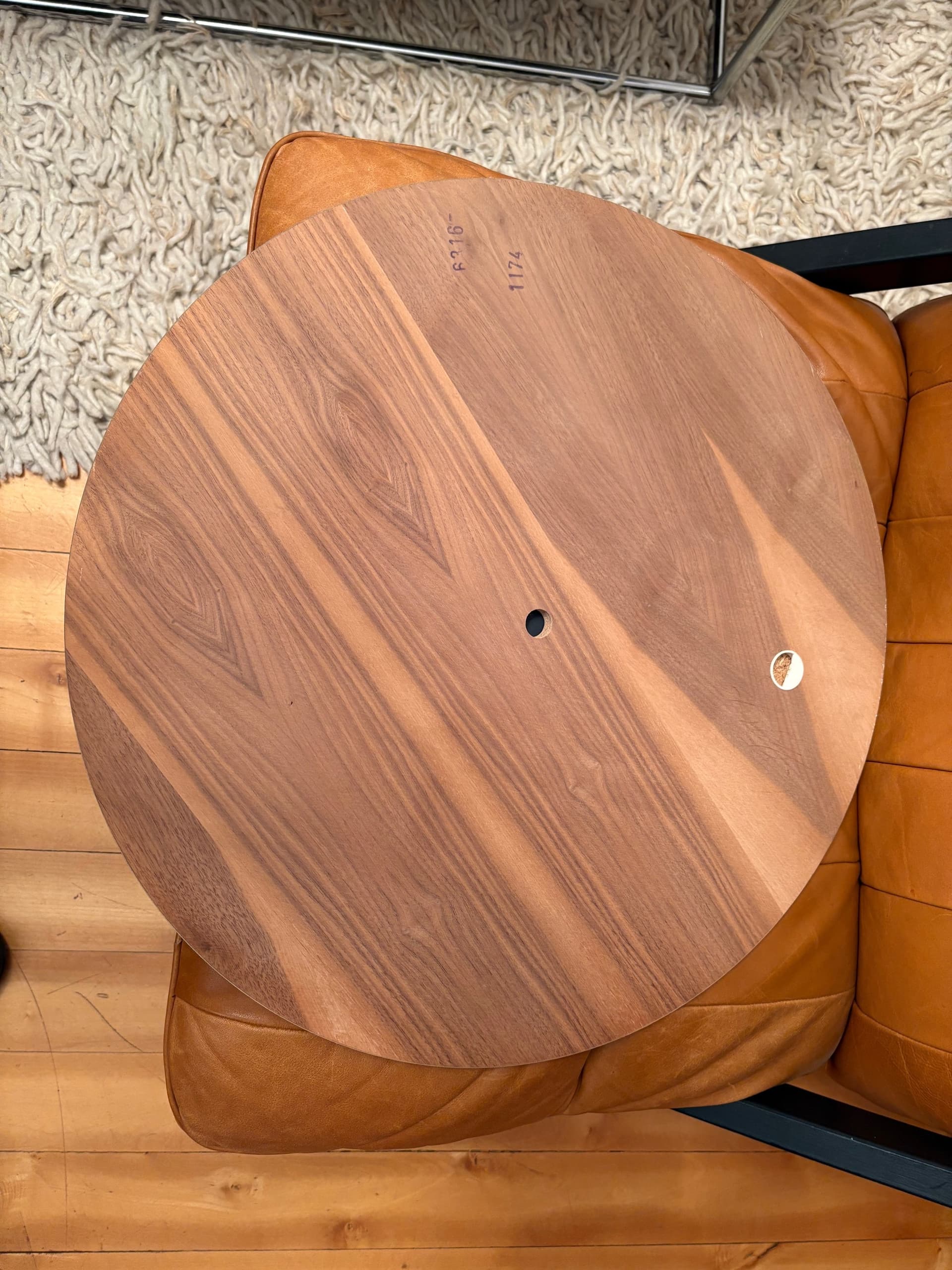 Wall mirror, Scandinavian style, dark brown walnut, Germany, 1960s. - 68490