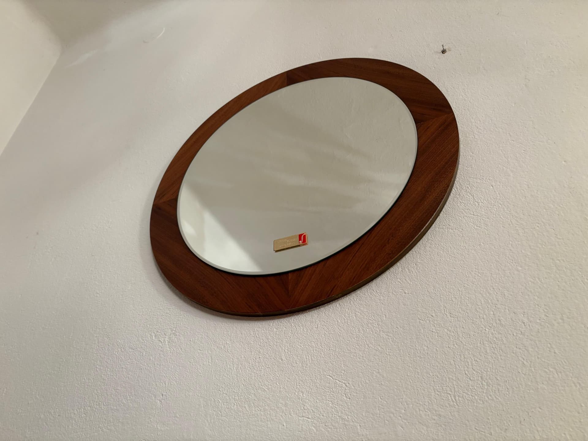 Wall mirror, Scandinavian style, dark brown walnut, Germany, 1960s. - 79506