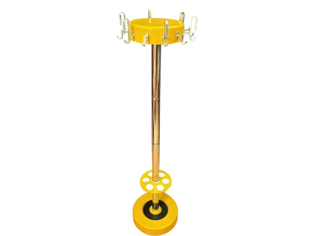 Wolnostojący wieszak, żółty, stal chromowana, Rosconi, Niemcy, lata 70. - WYMIARY