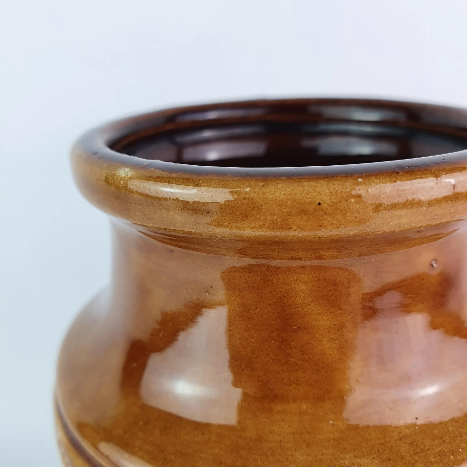 Wazon Alaska, brązowy, ceramika, Scheurich, Niemcy, lata 60. - 68581