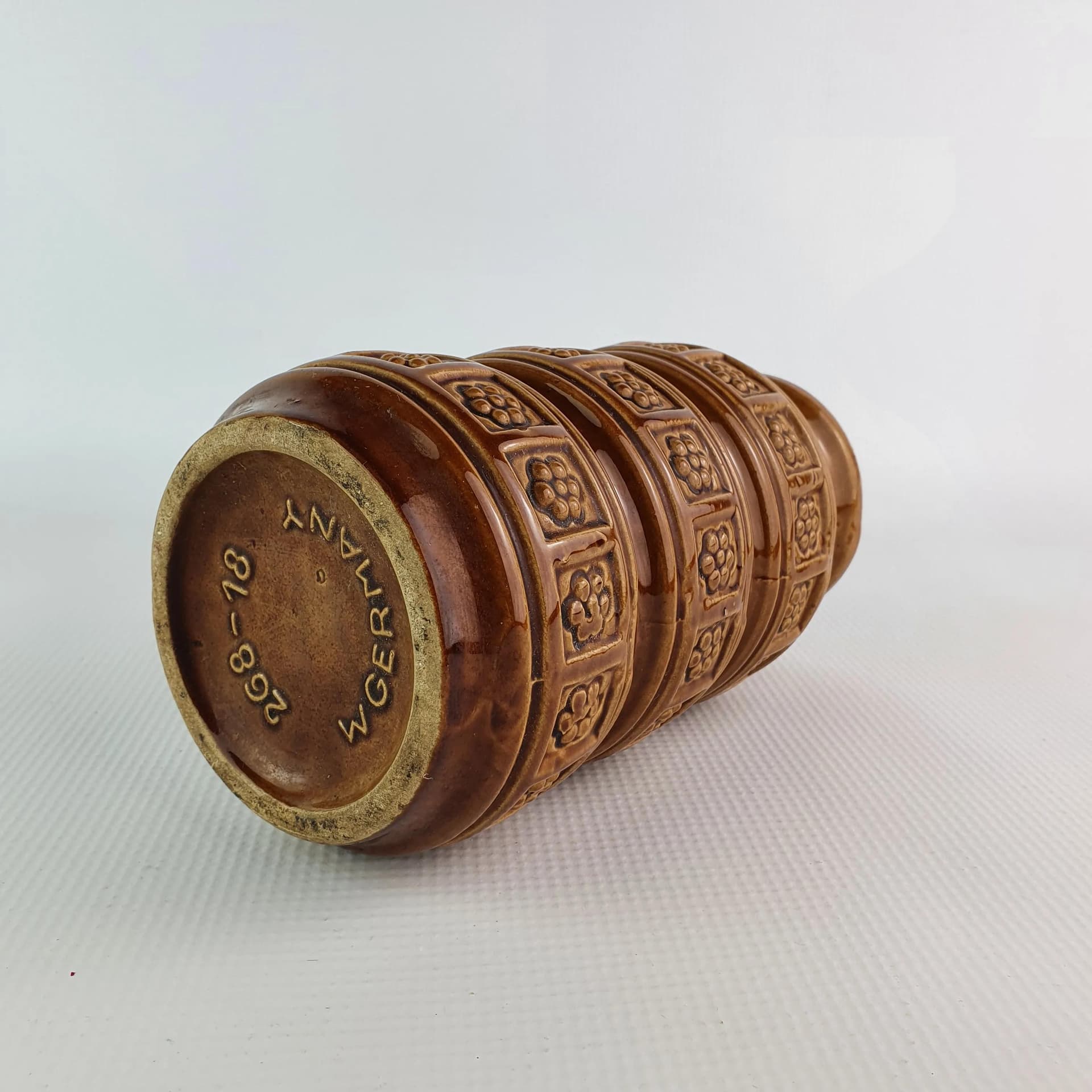 Wazon Alaska, brązowy, ceramika, Scheurich, Niemcy, lata 60. - 68580