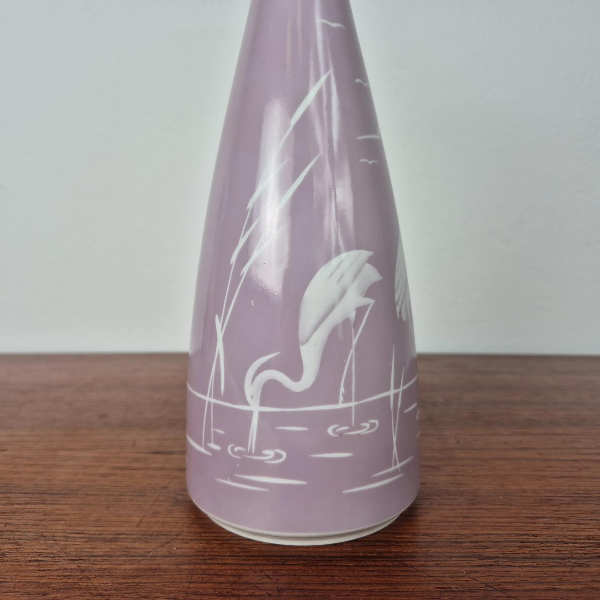 Fioletowo-biały porcelanowy wazon, Wallendorf, Niemcy, lata 60. - 68724