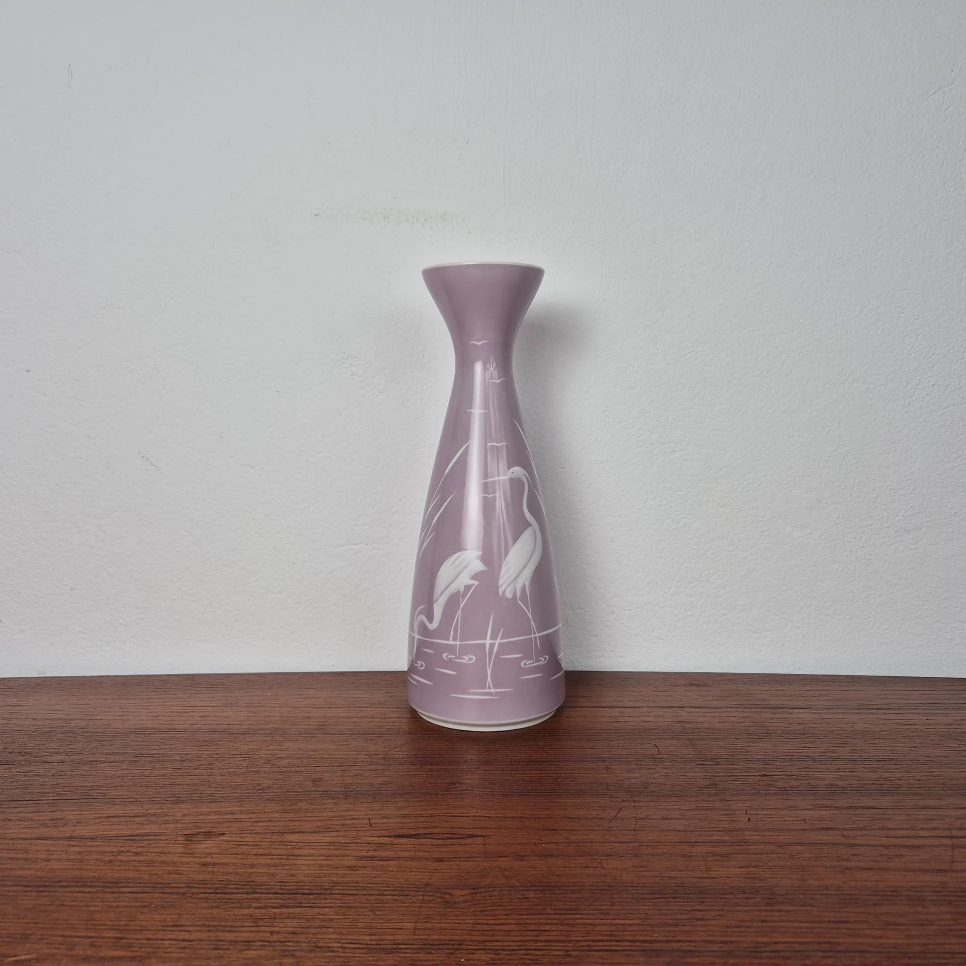 Fioletowo-biały porcelanowy wazon, Wallendorf, Niemcy, lata 60. - 68727