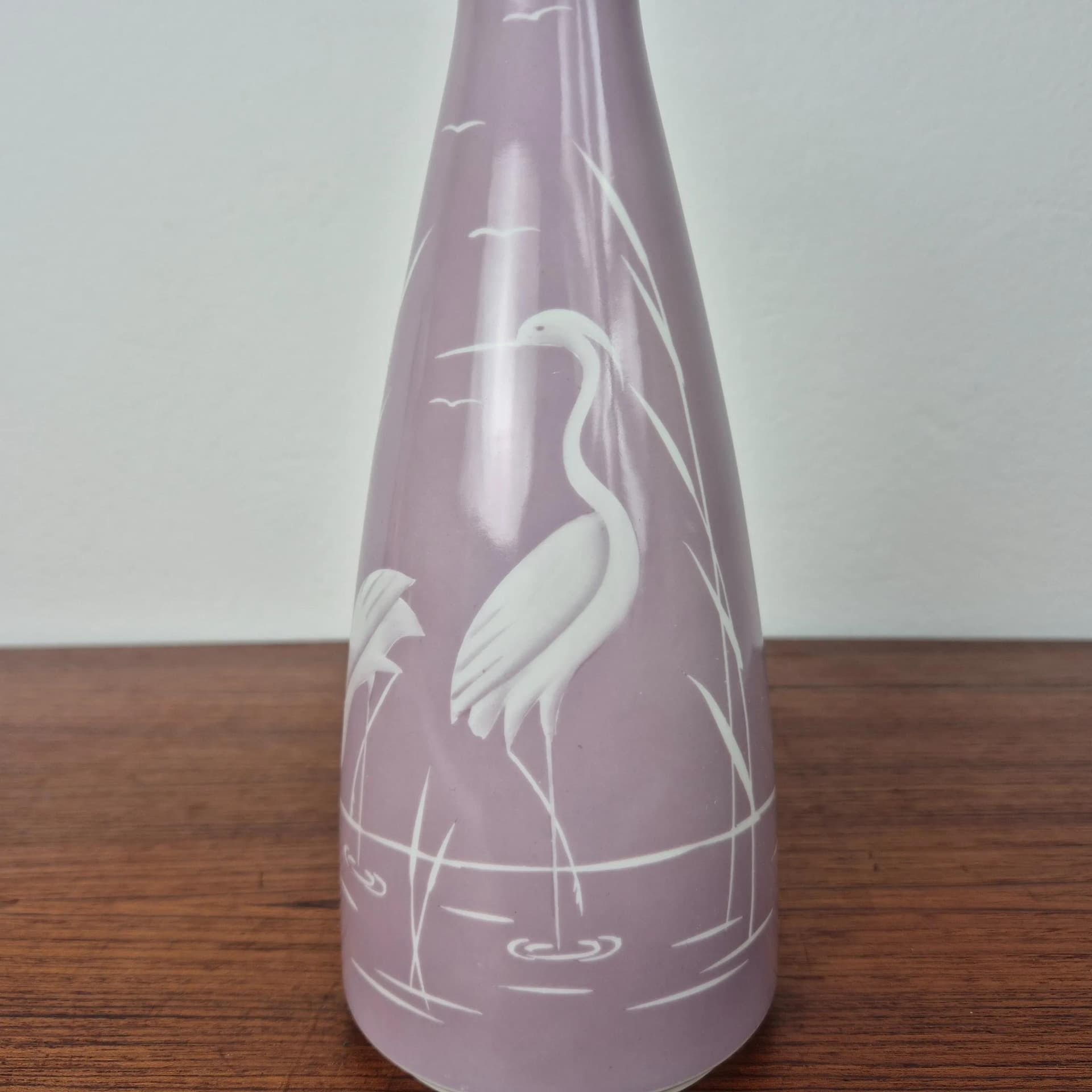 Fioletowo-biały porcelanowy wazon, Wallendorf, Niemcy, lata 60. - 68725