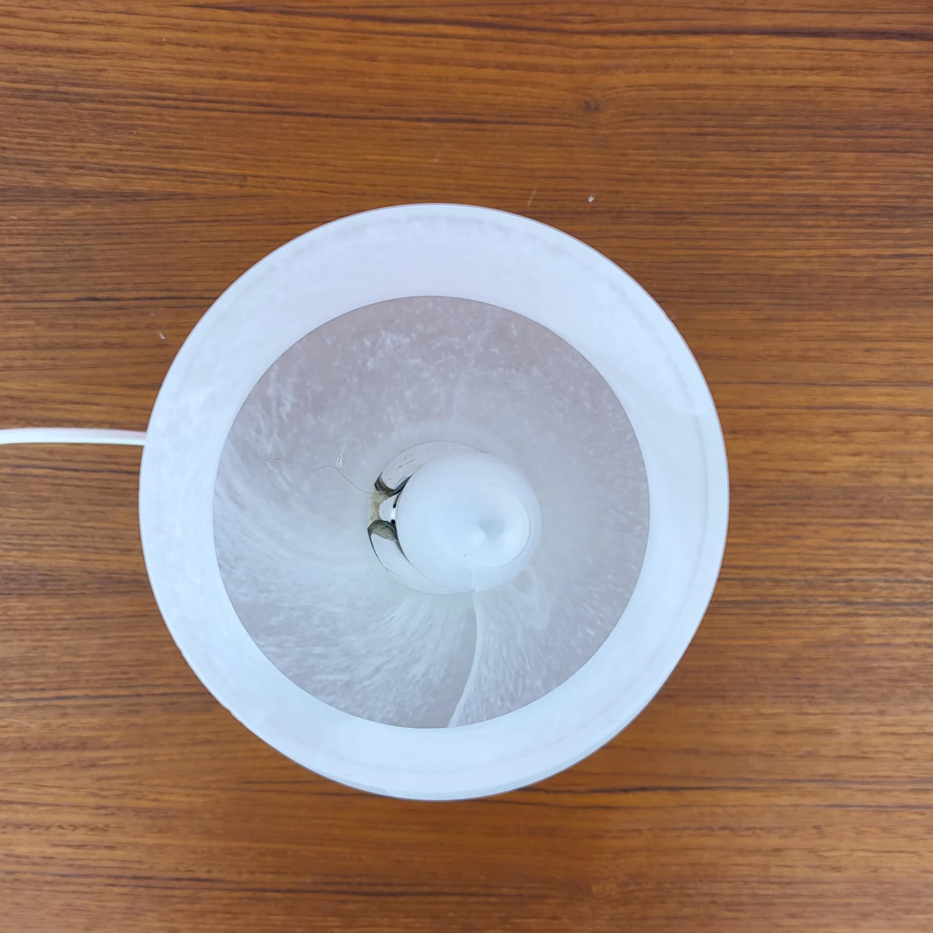 Lampy stołowe grzybki, biały, szkło, Szwecja, lata 70. - 68663