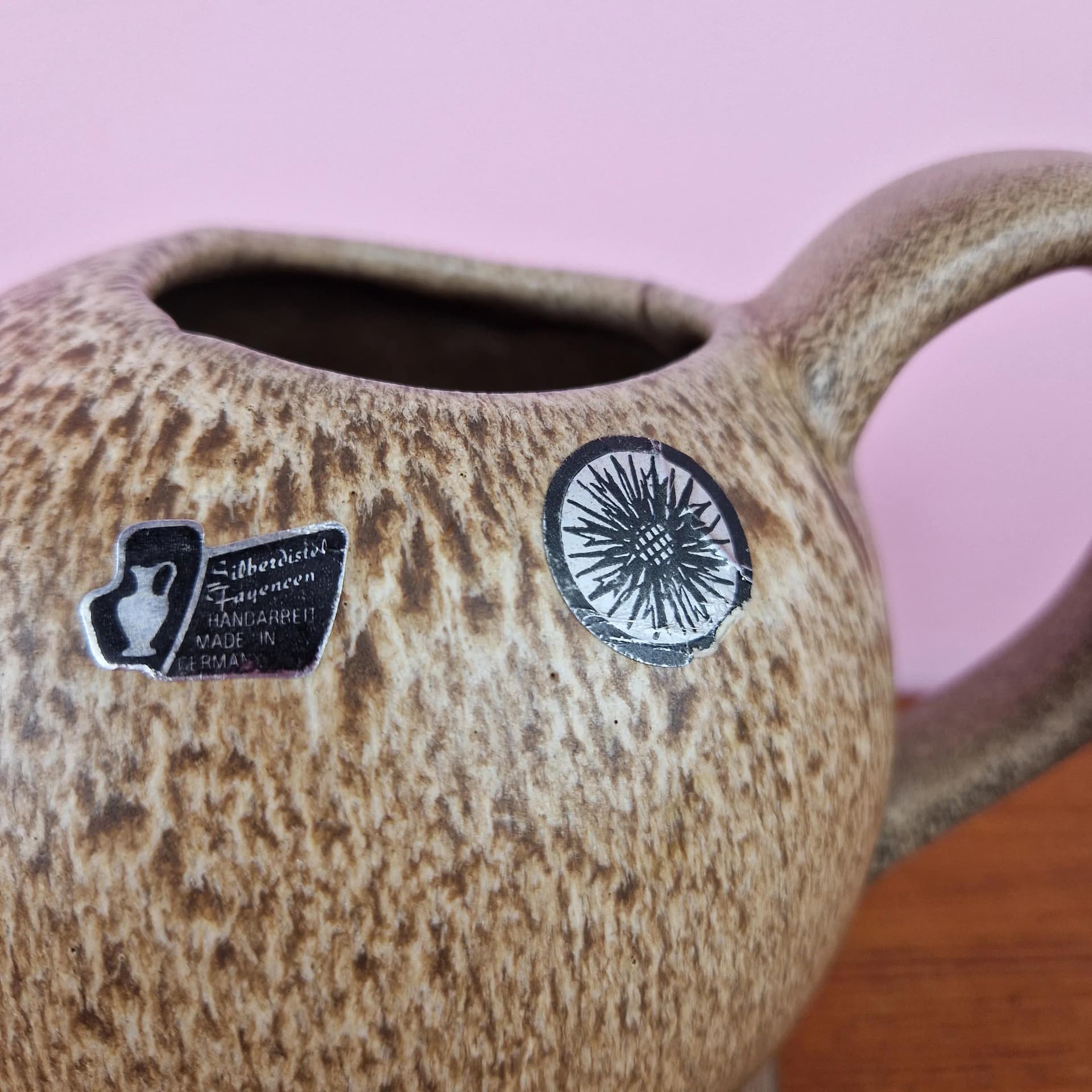 Konewka, Silberdistel Fayencen, ceramika szara, Niemcy, lata 60. - 68808