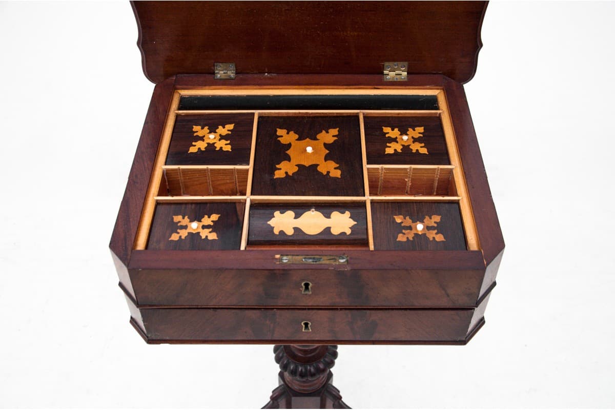 Mahogany Sewing Table, Biedermeier Style, Northern Europe, 1860s - 58883