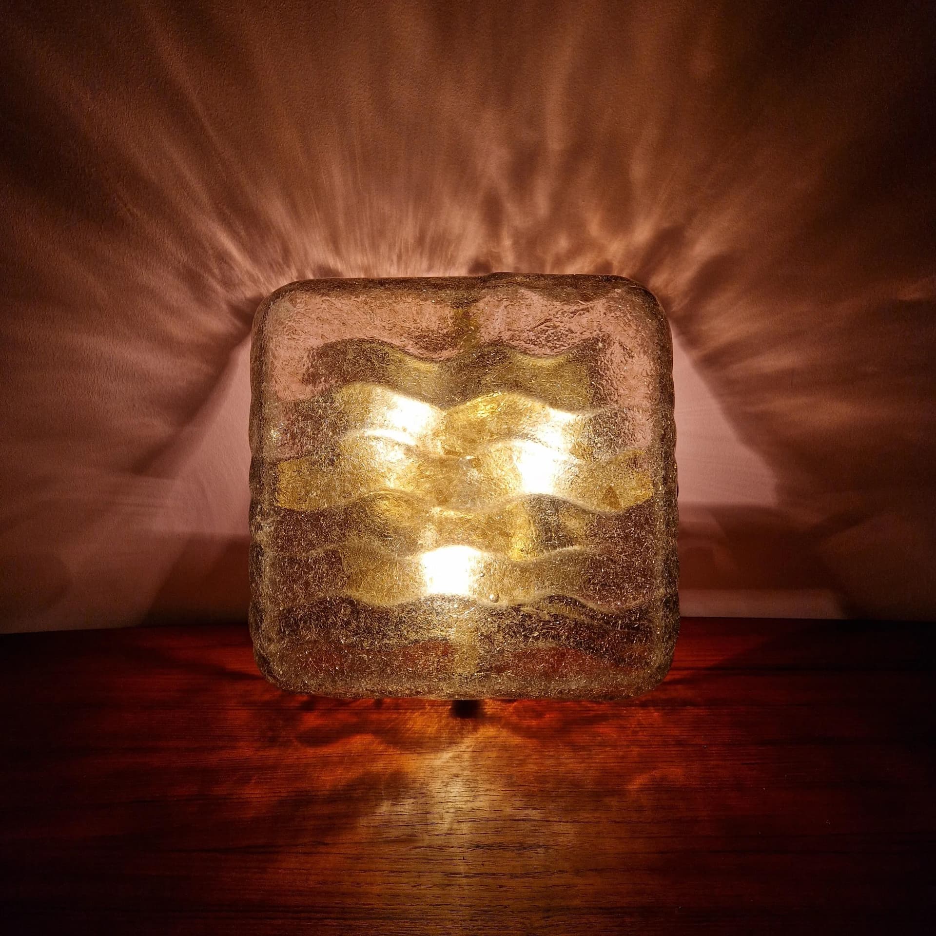 Plafon, szkło brązowe, Kaiser Leuchten, Niemcy, lata 60. - 68748