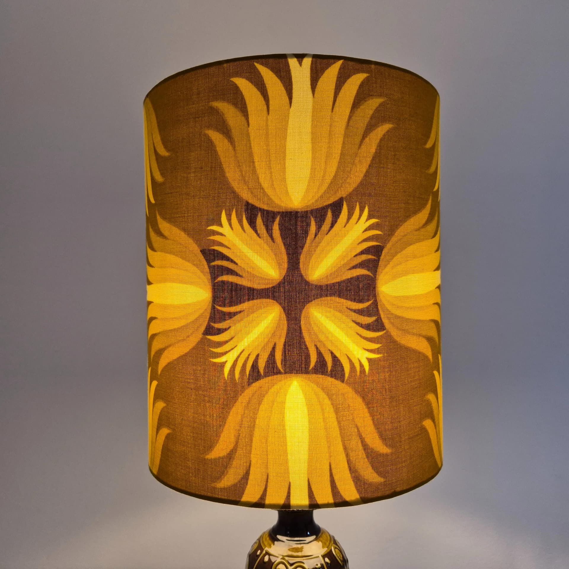 Lampa podłogowa, ceramika brązowa, Kaiser Leuchten, Niemcy, lata 60. - 69547