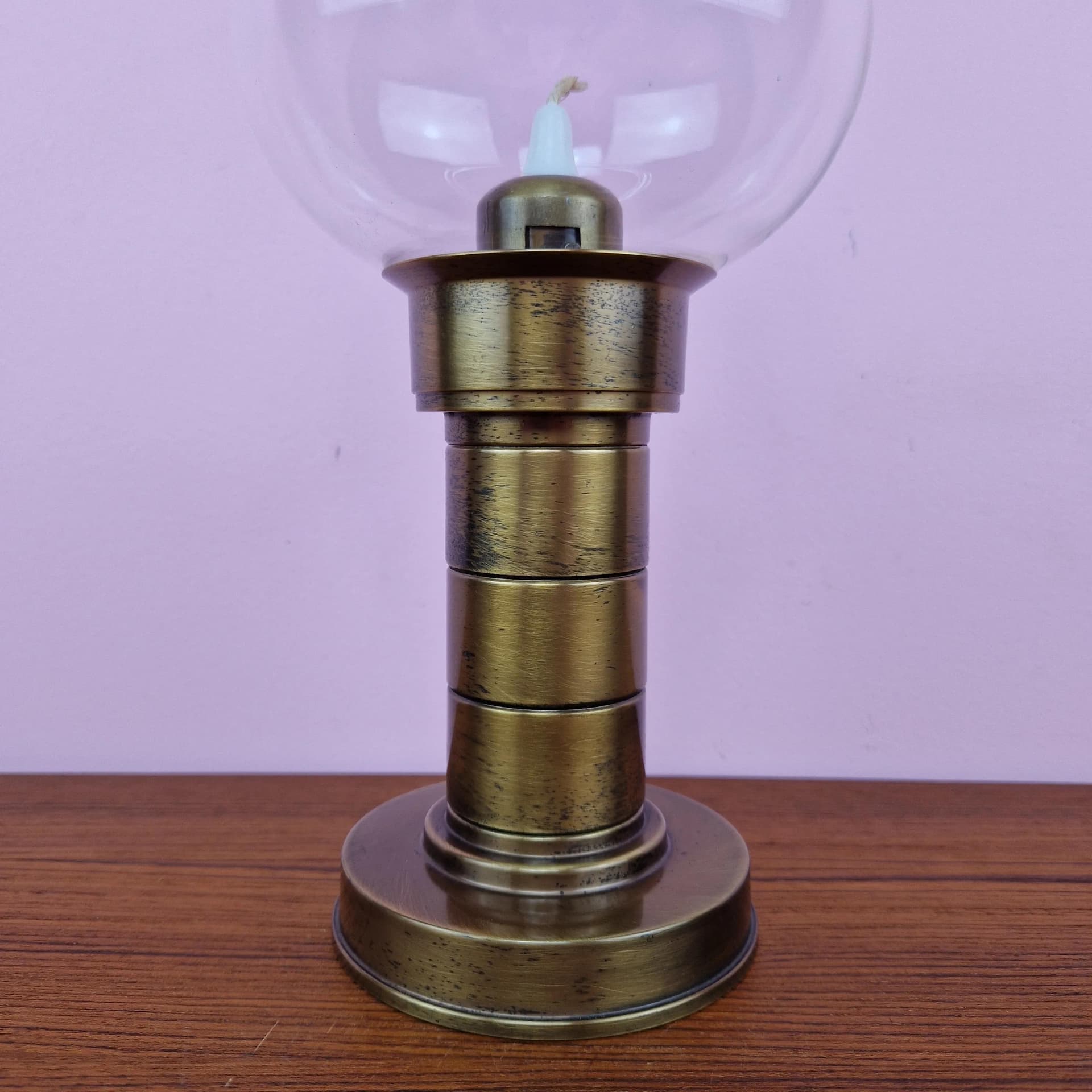 Świecznik Space Age, złoty, metal, Föhl, Niemcy, lata 60. - 69438