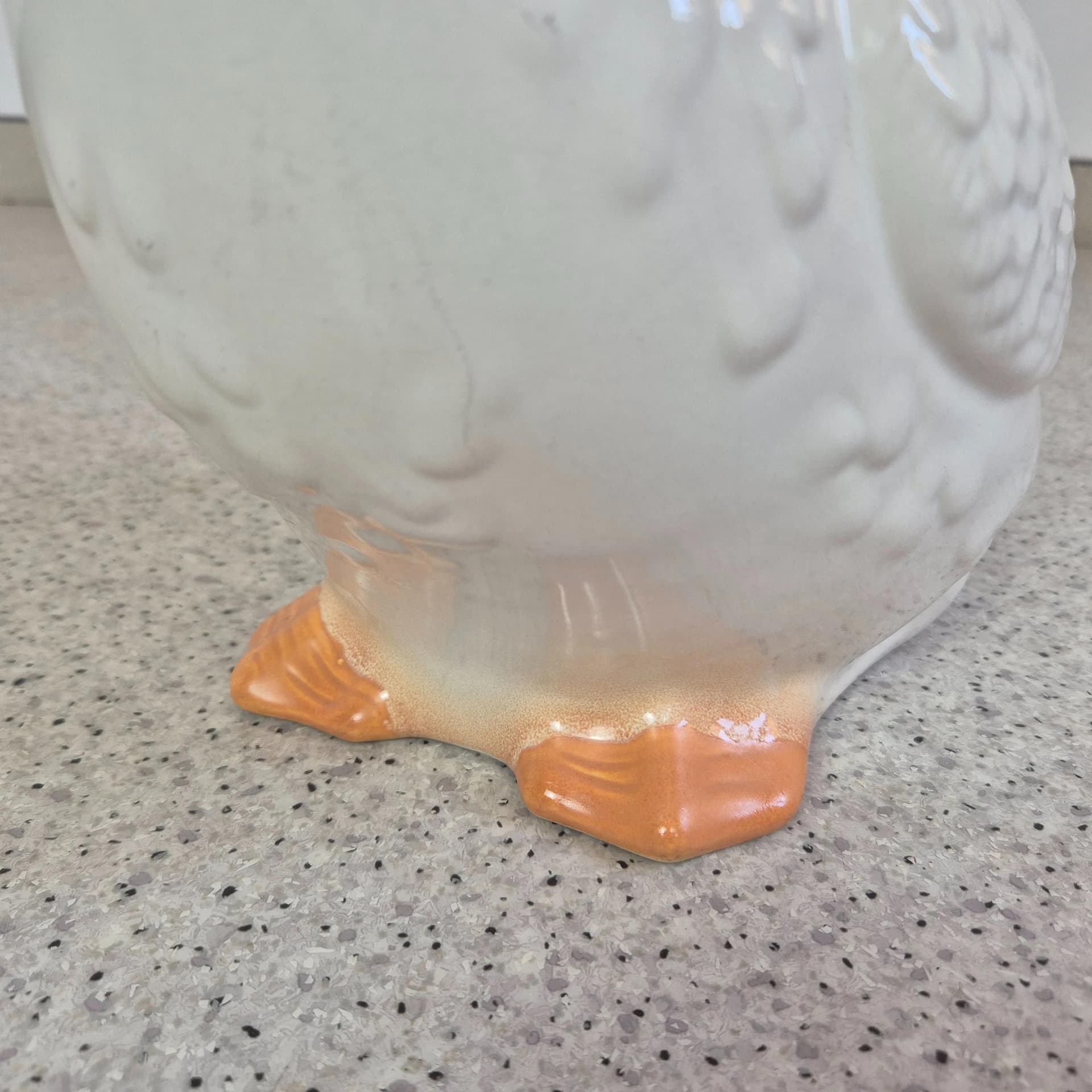 Para figurek gęsi, ceramika ivory white, Niemcy, lata 70. - 69392