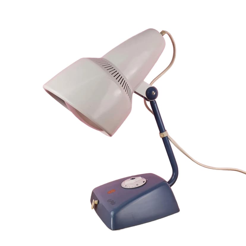 Lampa stołowa KI 2851, biała, metal, Philips, Holandia, lata 60.