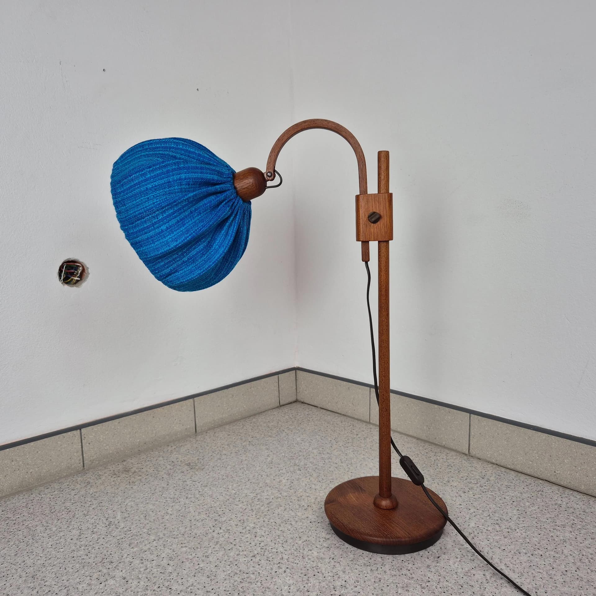 Lampa biurkowa, teak niebieski, Domus, Niemcy, lata 70. - 69229