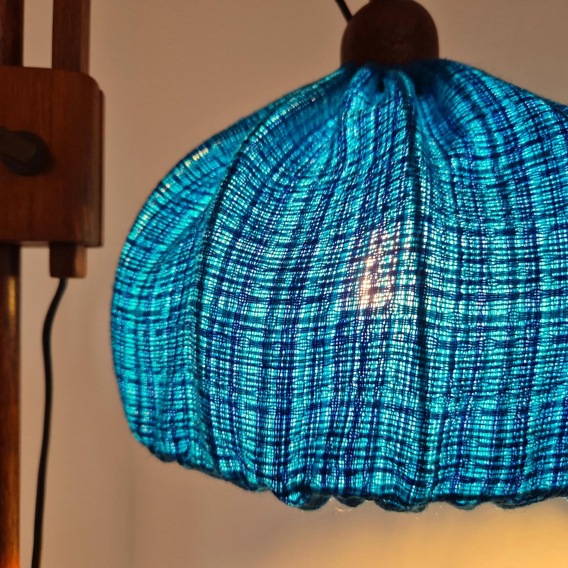 Lampa biurkowa, teak niebieski, Domus, Niemcy, lata 70. - 69232