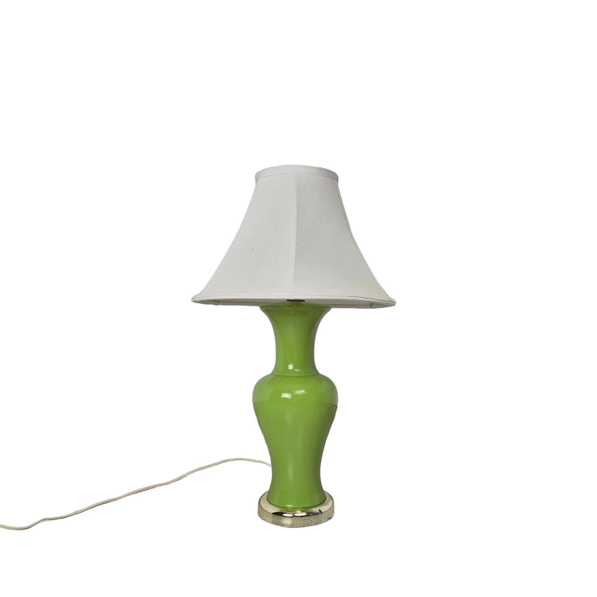 Lampa stołowa, zielona, ceramika, USA, lata 60.