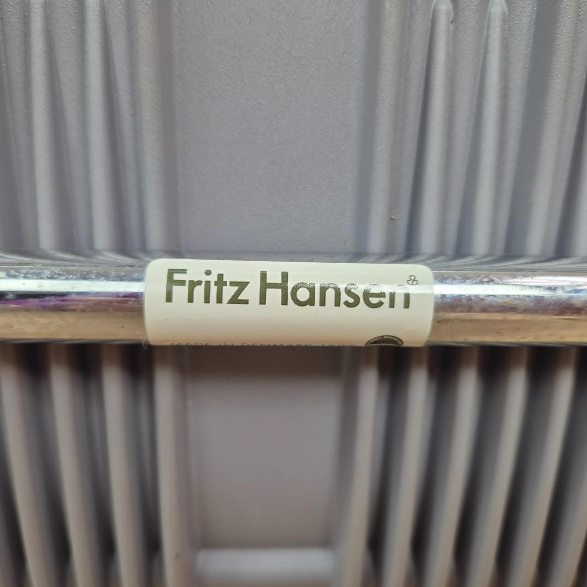 Chair Ensemble, grey plastic, chrome, by A. Homann, Fritz Hansen, Denmark, 1990s. - 69153