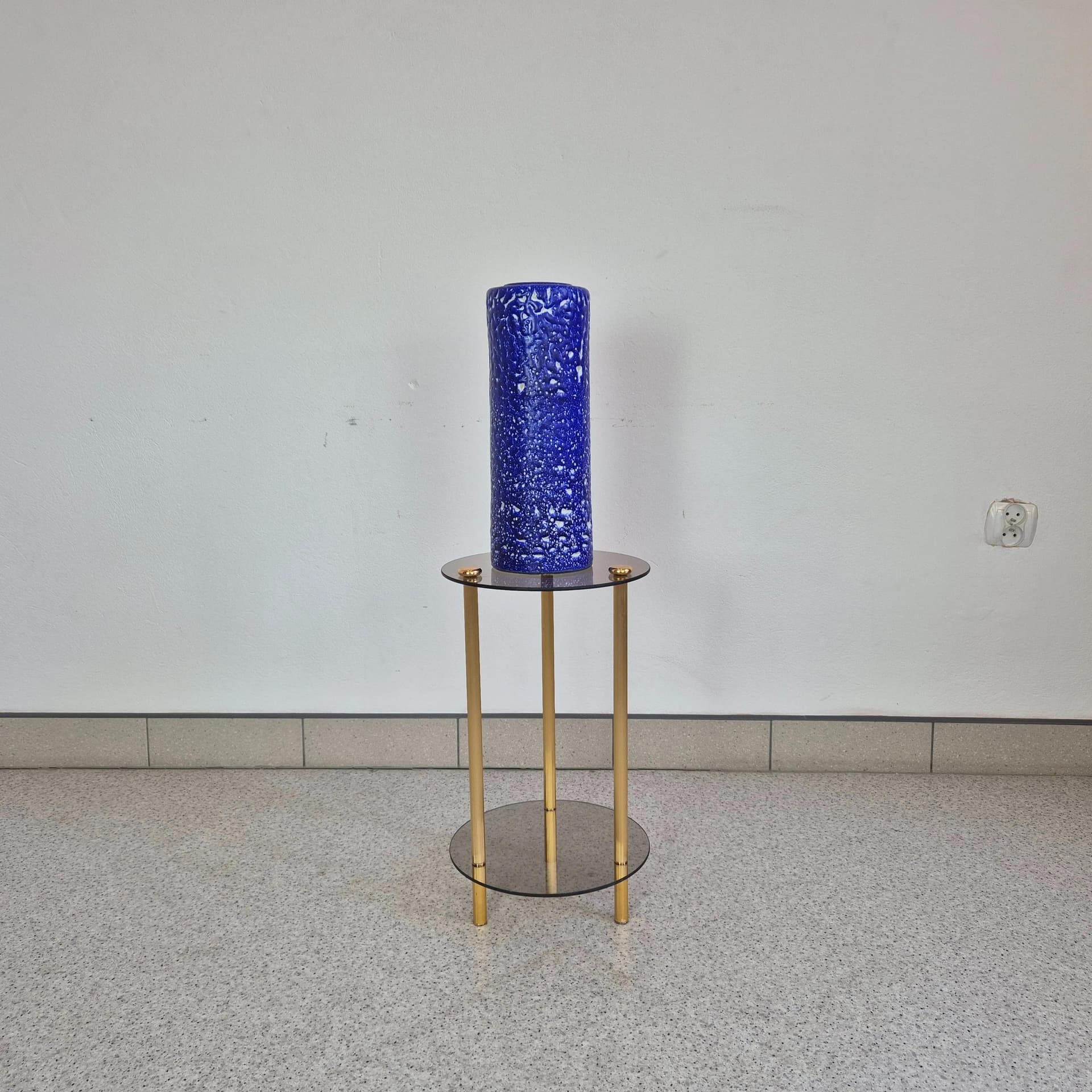 Wazon fat lava, ceramika niebieska, Kunsttöpferei Unterstab Langenhessen, Niemcy, lata 60. - 69123