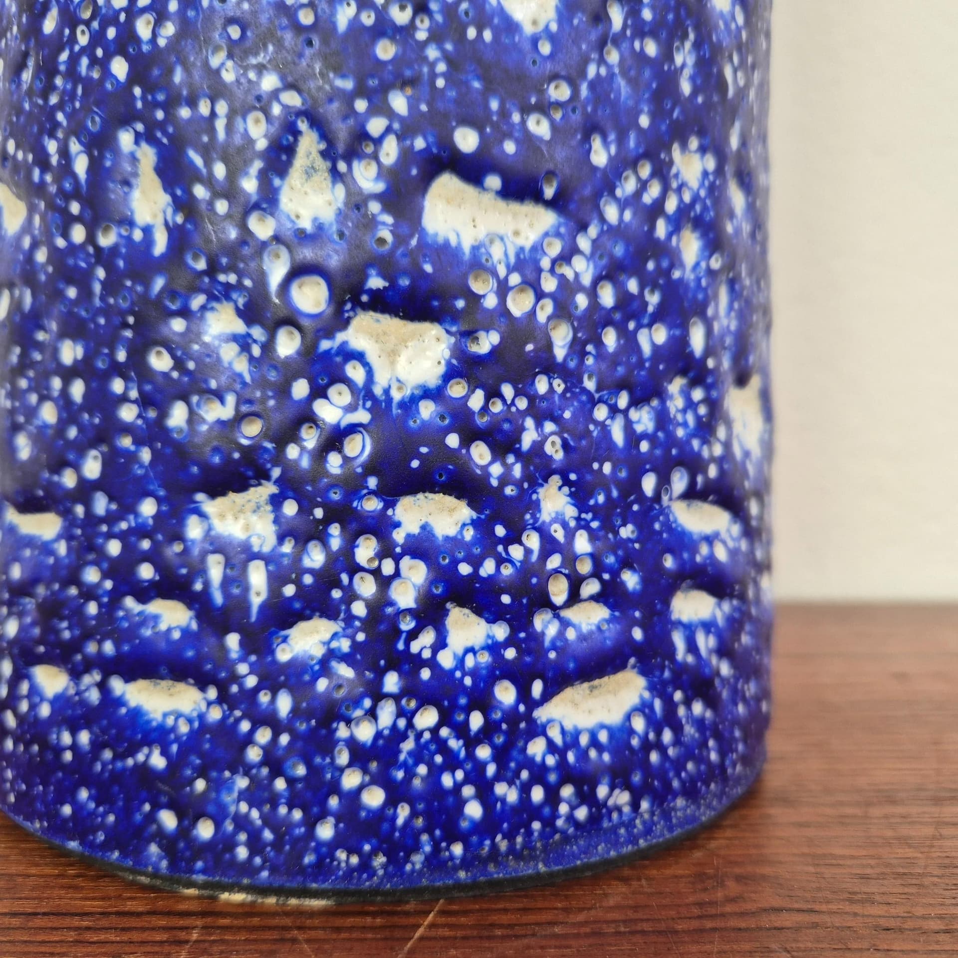 Wazon fat lava, ceramika niebieska, Kunsttöpferei Unterstab Langenhessen, Niemcy, lata 60. - 69124