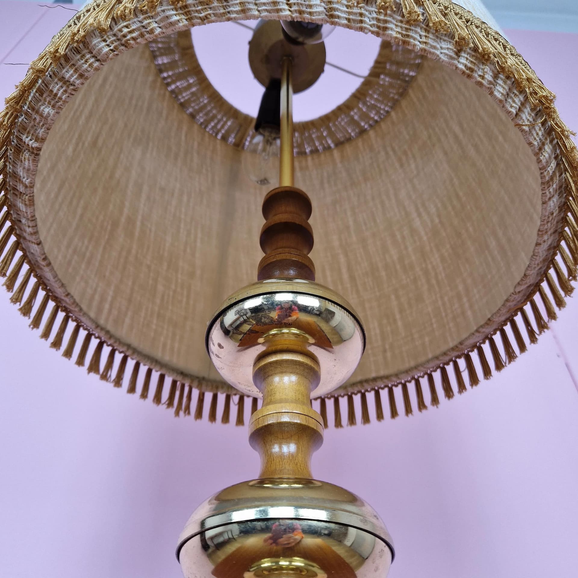 Table lamp, Veb Narva, brass beige, Germany, 1960s. - 69038