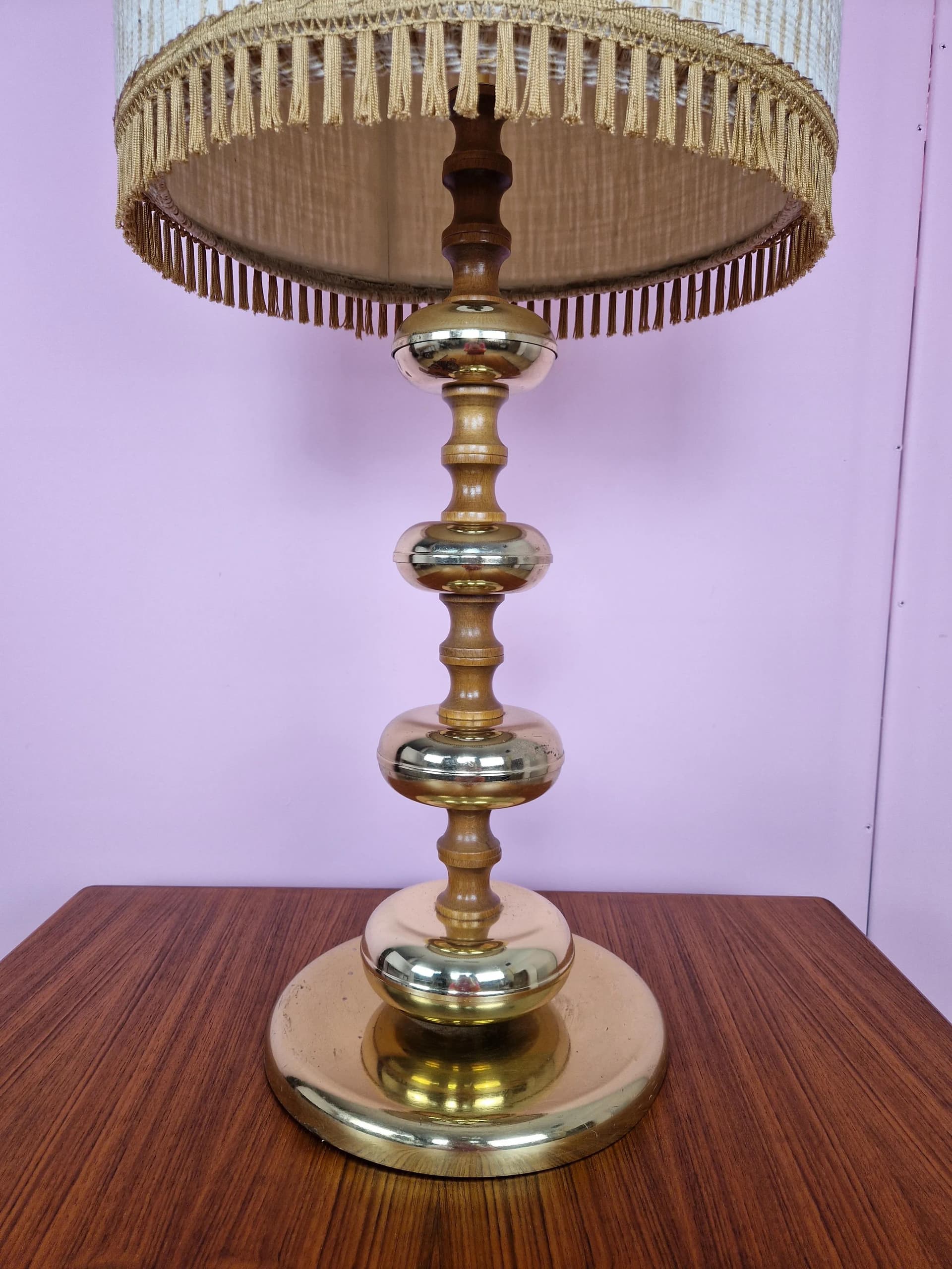 Table lamp, Veb Narva, brass beige, Germany, 1960s. - 69040