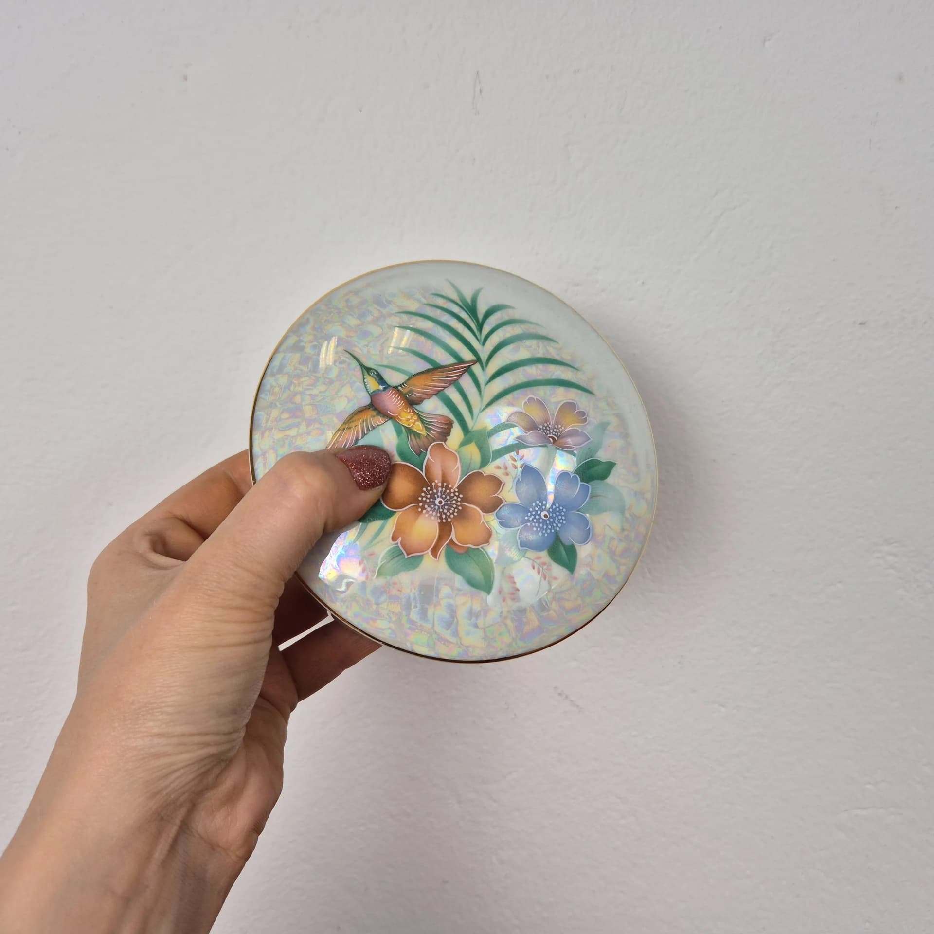 Puzderko, Limoges, porcelana multikolor, Francja, lata 60. - 68878