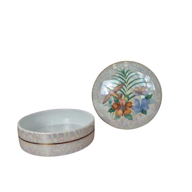 Puzderko, Limoges, porcelana multikolor, Francja, lata 60. - WYMIARY