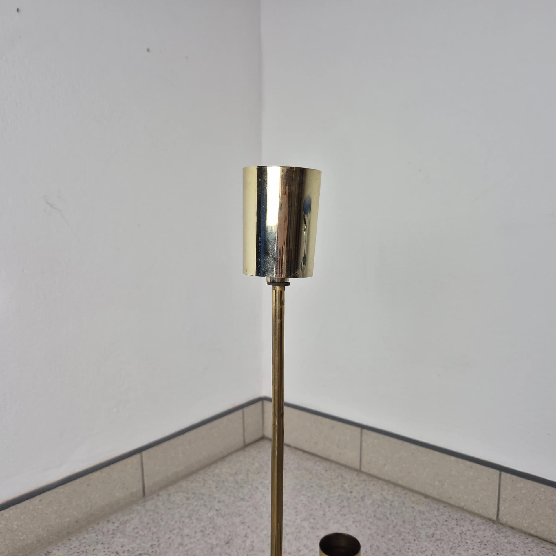 Żyrandol Hadar Leuchten, mosiądz złoty, szkło transparentne, Niemcy, lata 60. - 68844