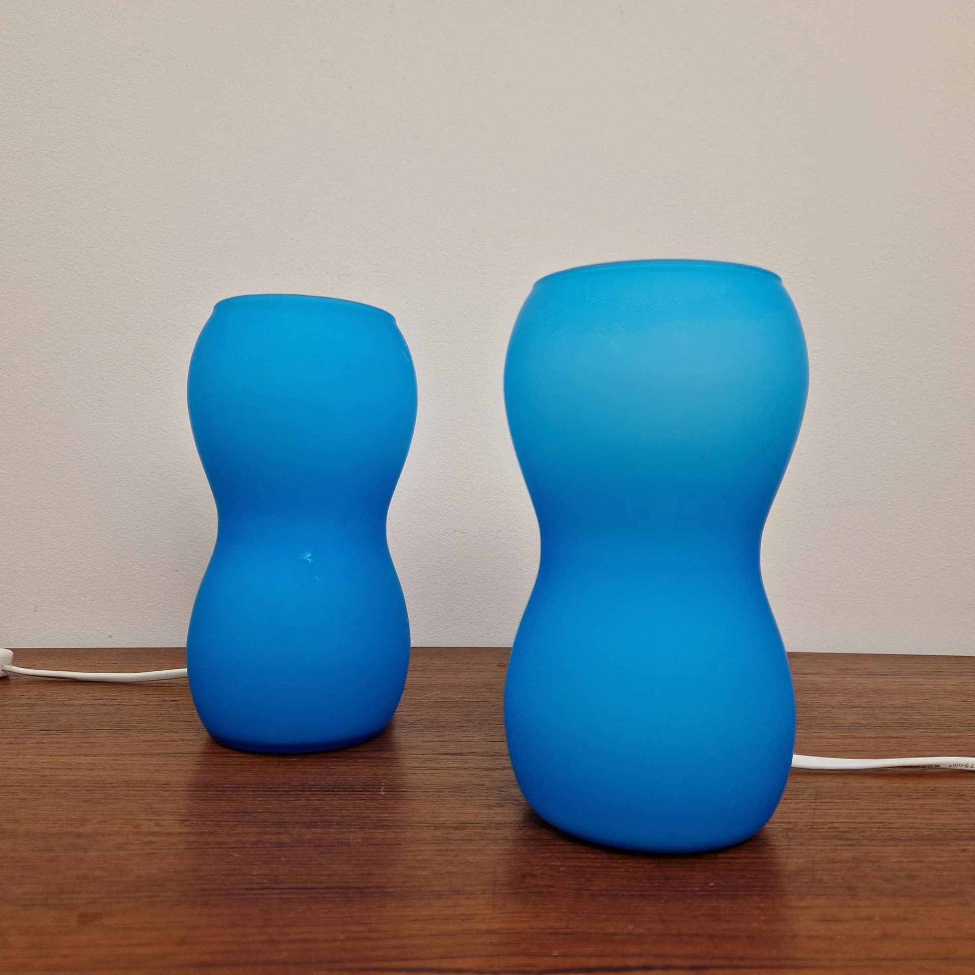 Pair of bedside lamps Kvintant, blue, glass, Ikea, Sweden, 21st c. - 68833