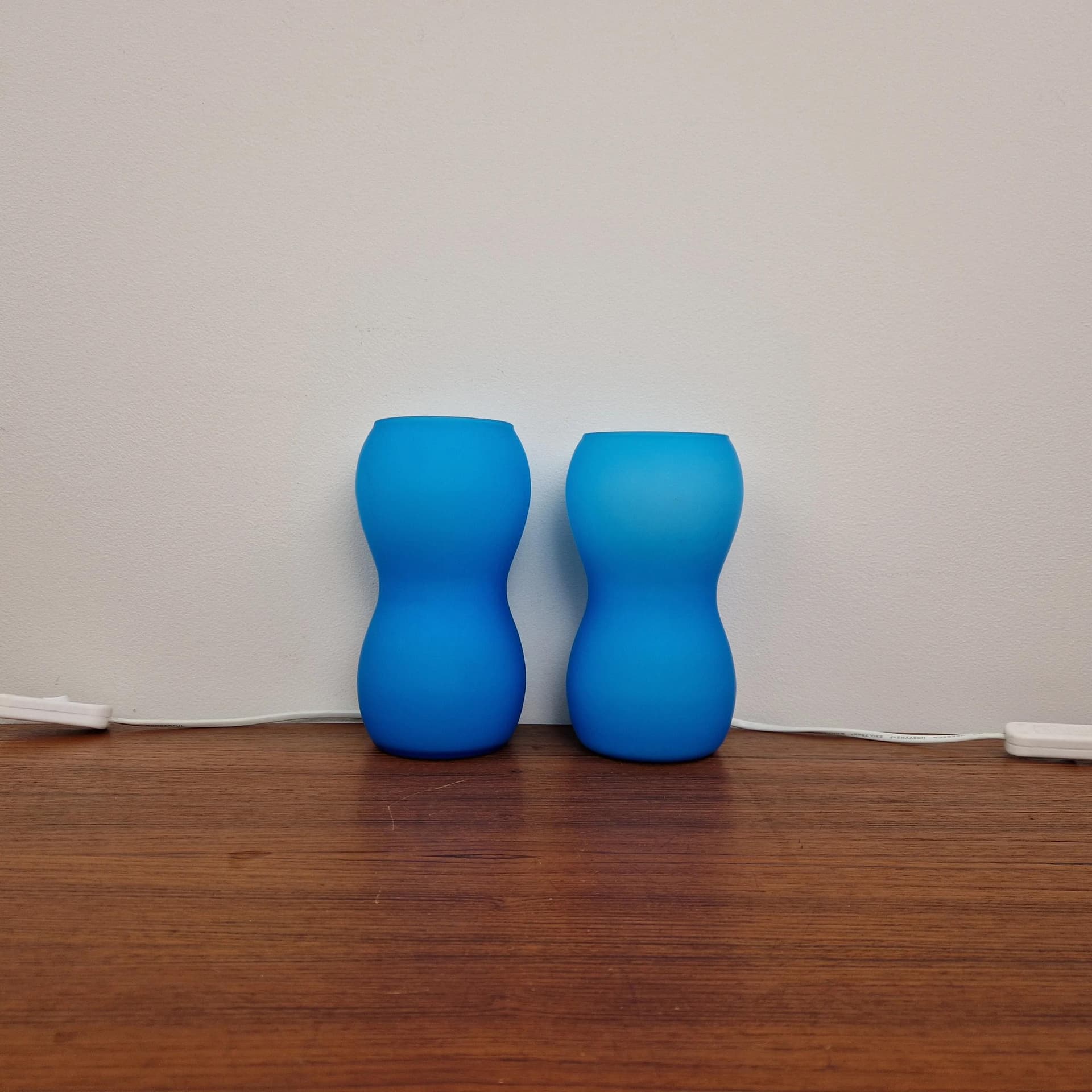 Pair of bedside lamps Kvintant, blue, glass, Ikea, Sweden, 21st c. - 68831