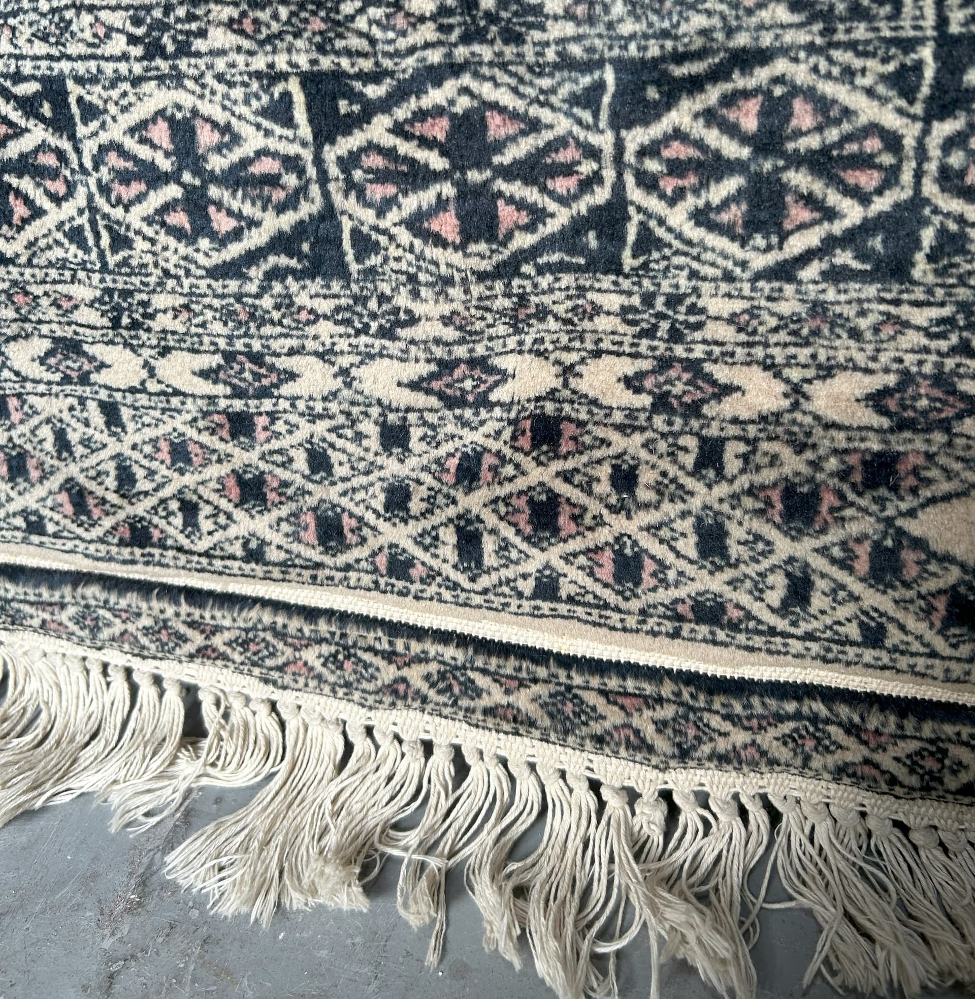 Dywan kaszmirowy, 127x187 cm, czerwony, wełna, Pakistan, lata 70. - 69577