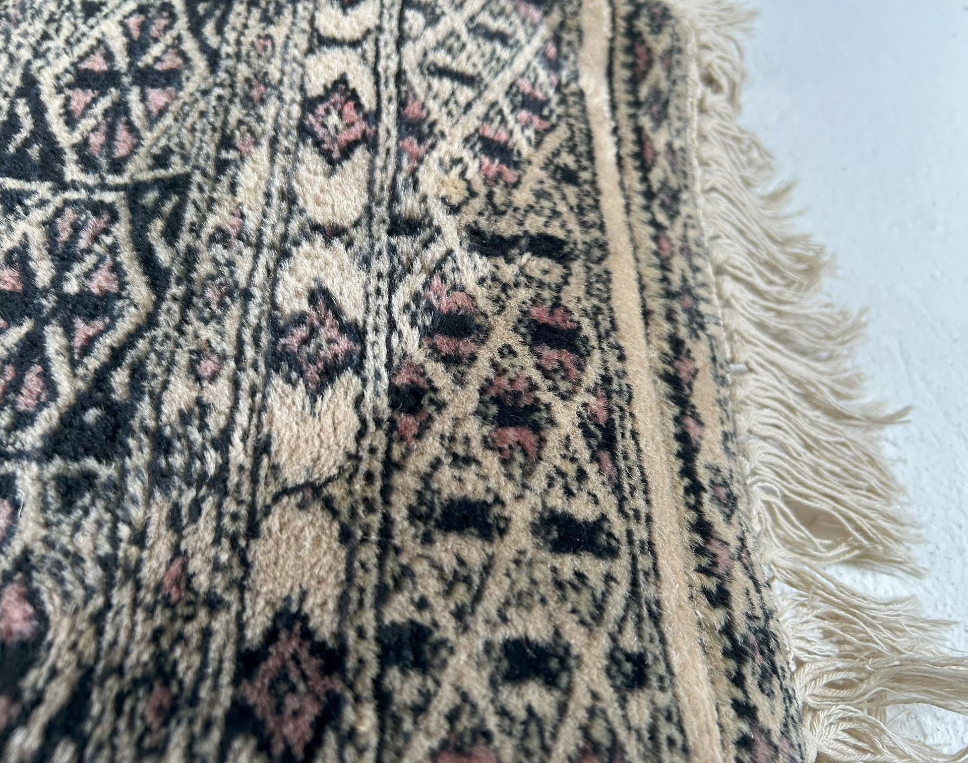 Dywan kaszmirowy, 127x187 cm, czerwony, wełna, Pakistan, lata 70. - 69575