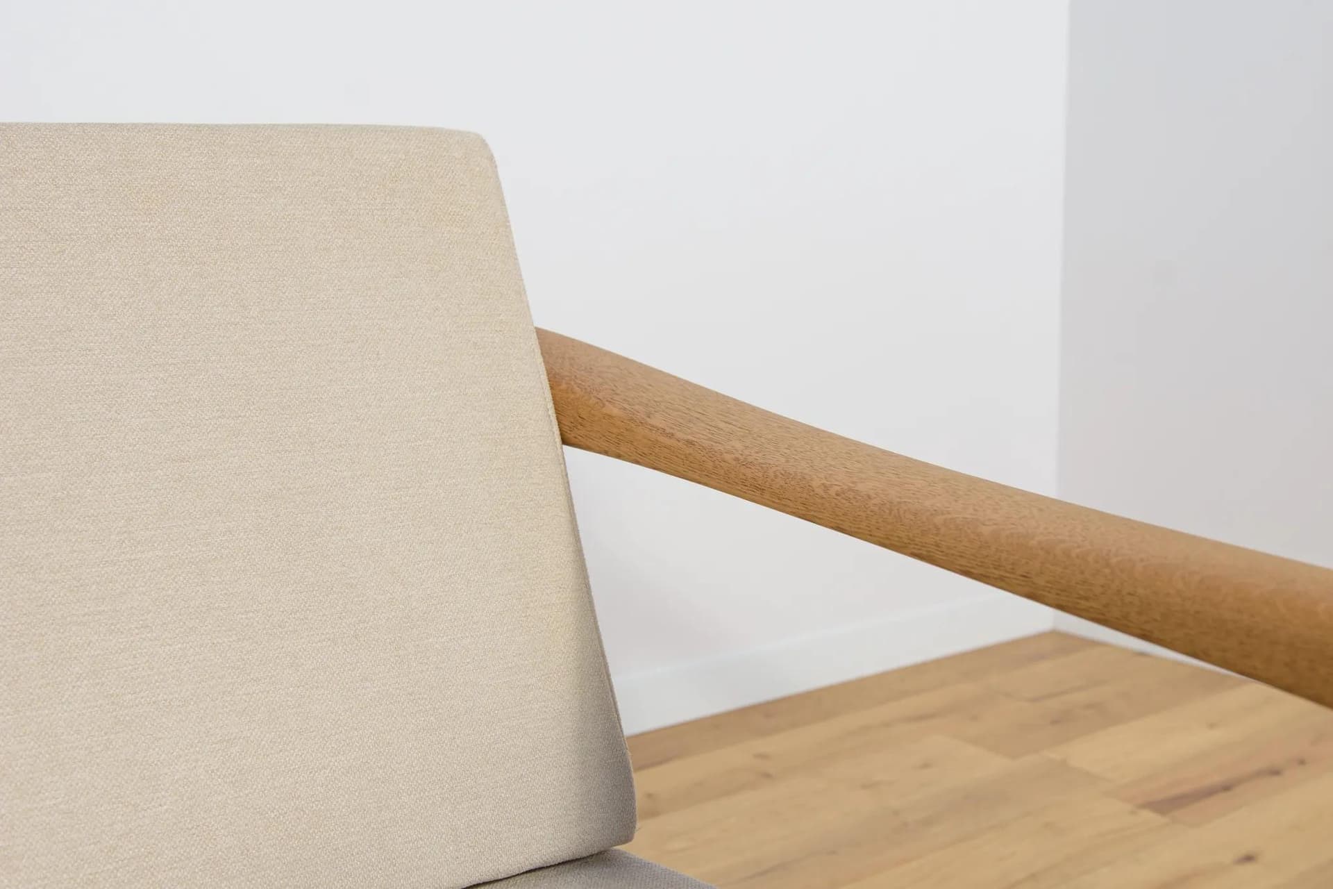 Sofa Monterey, beżowa, dąb, proj. F. Ohlsson, Szwecja, lata 60. - 72176