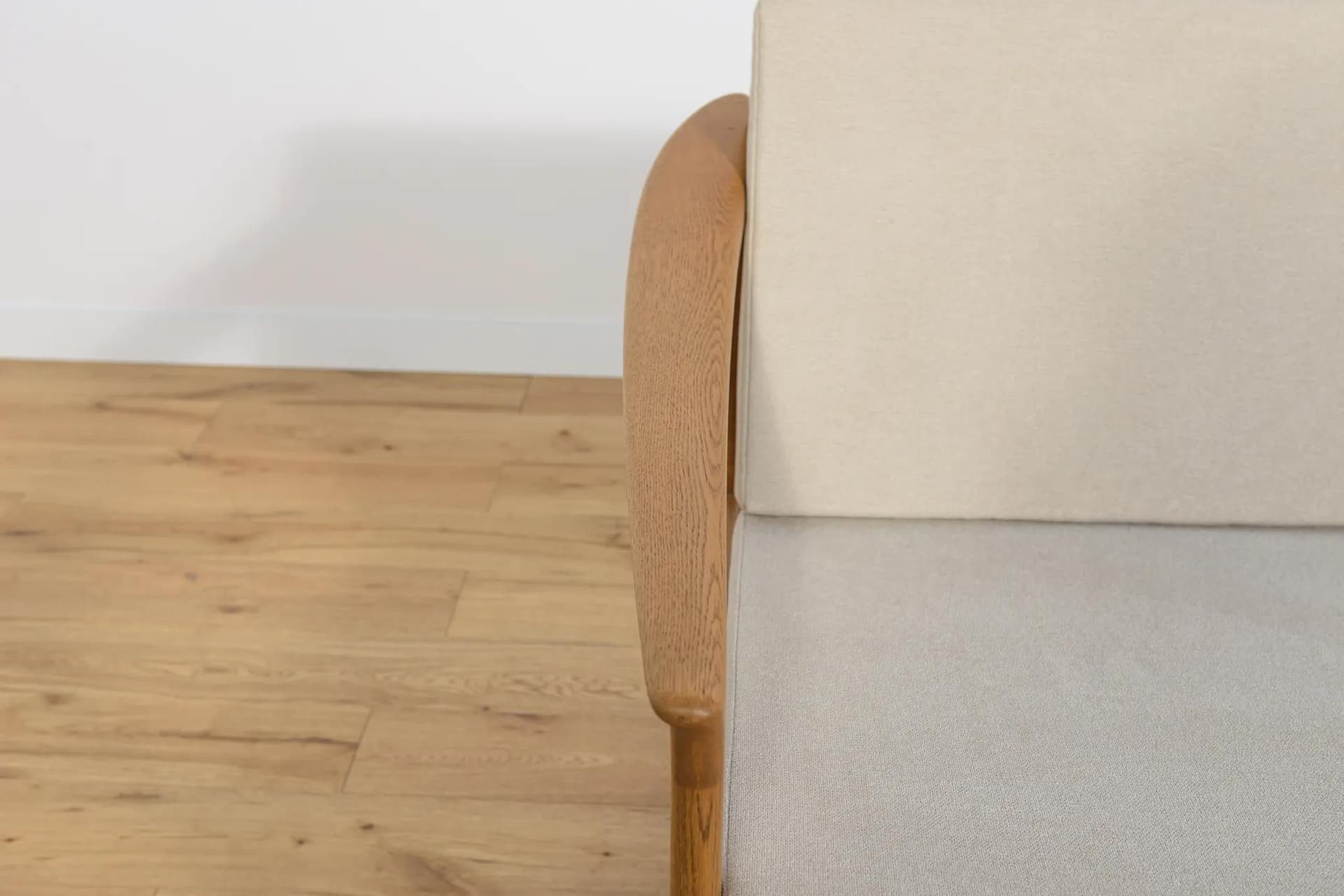 Sofa Monterey, beżowa, dąb, proj. F. Ohlsson, Szwecja, lata 60. - 72177