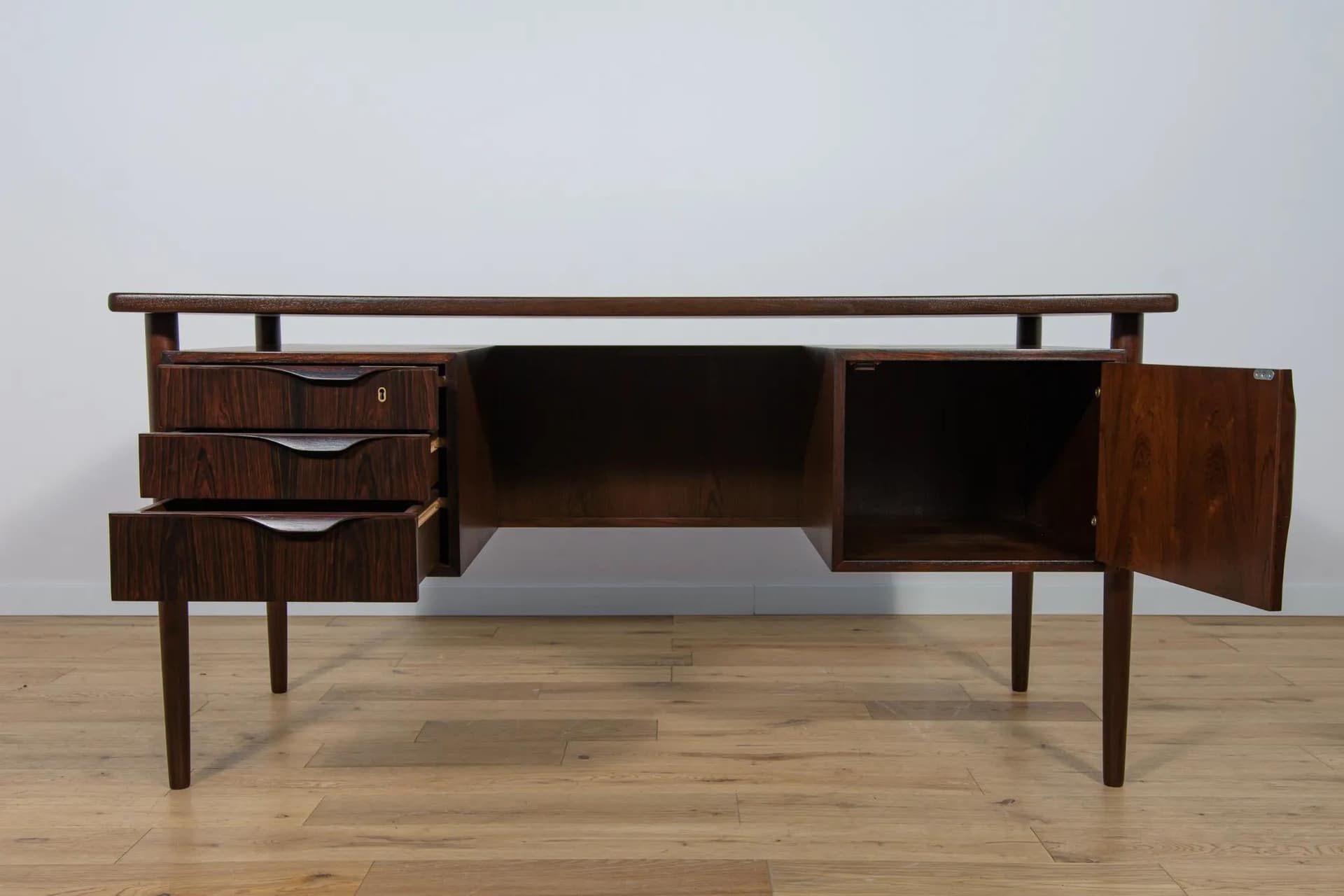 Freestanding desk, dark brown rosewood, Denmark, 1960s. - 72088