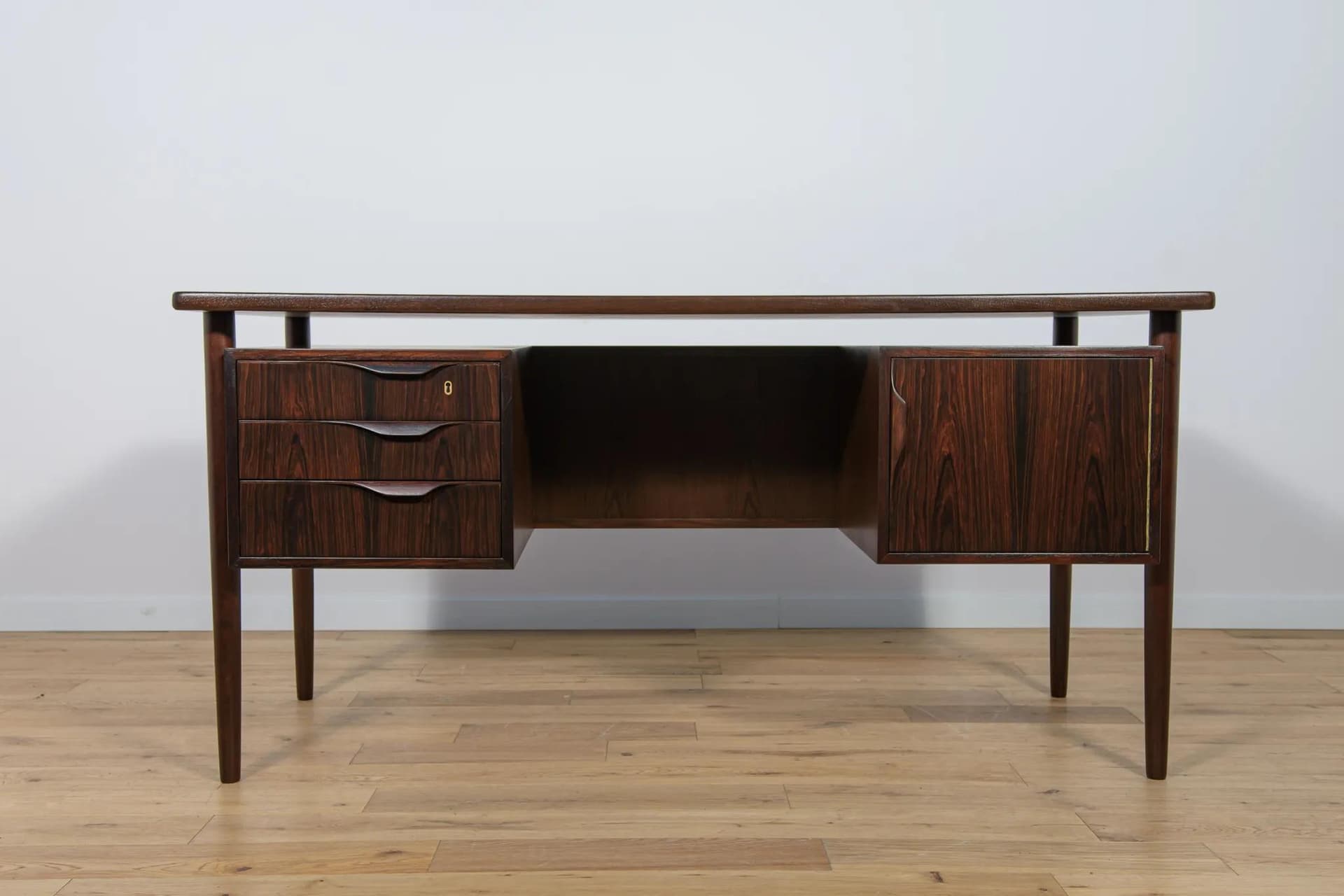Freestanding desk, dark brown rosewood, Denmark, 1960s. - 72084