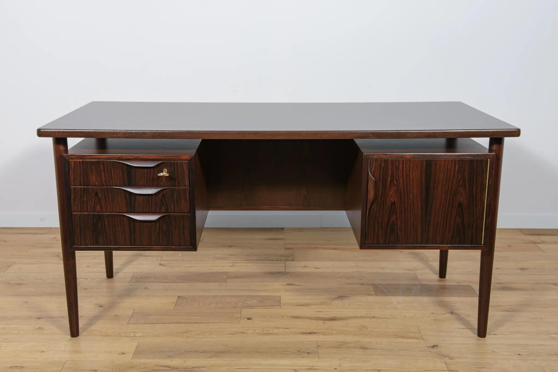 Freestanding desk, dark brown rosewood, Denmark, 1960s. - 72087
