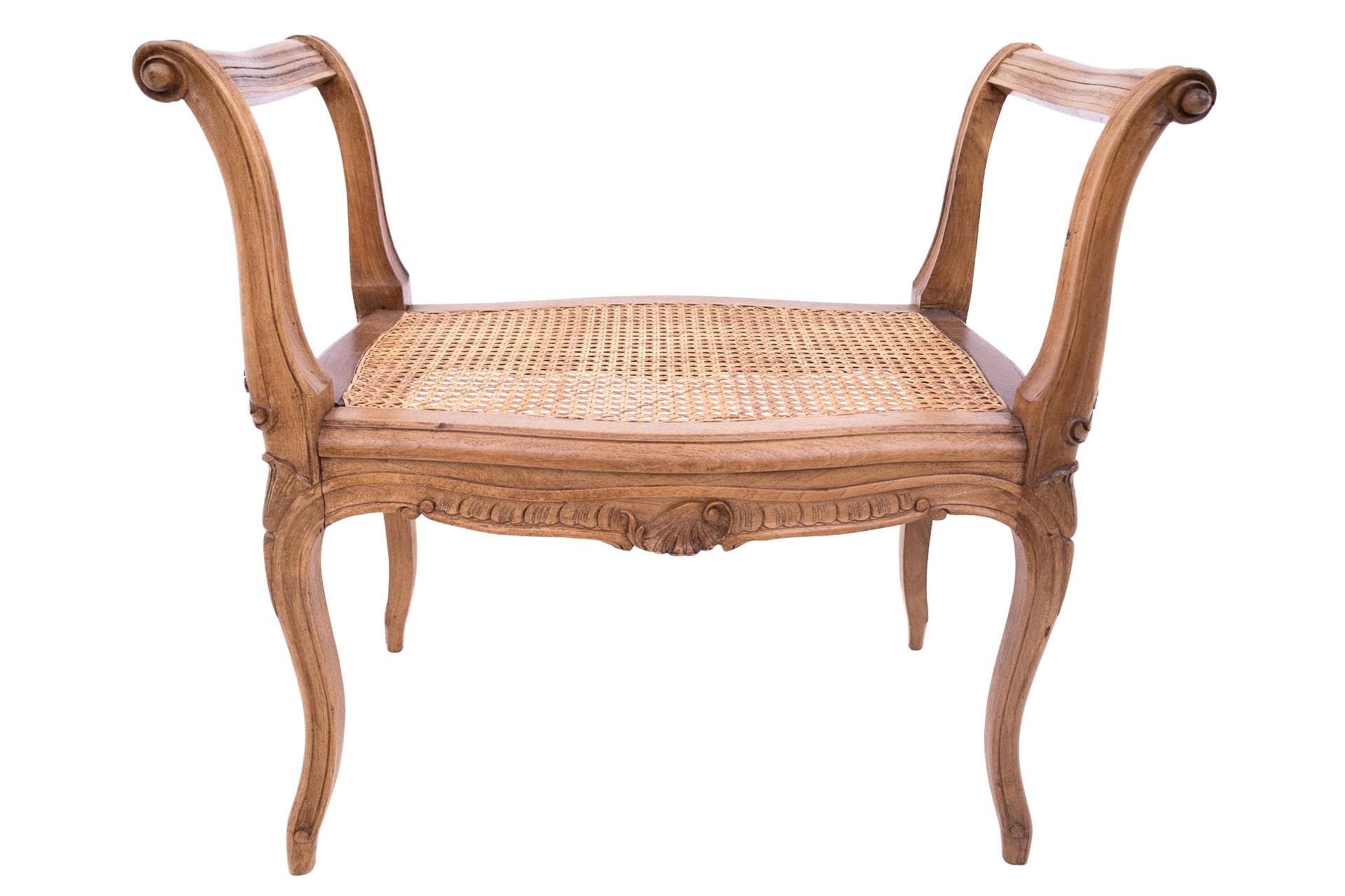 Walnut Bench, Art Deco Style, France, 1930s