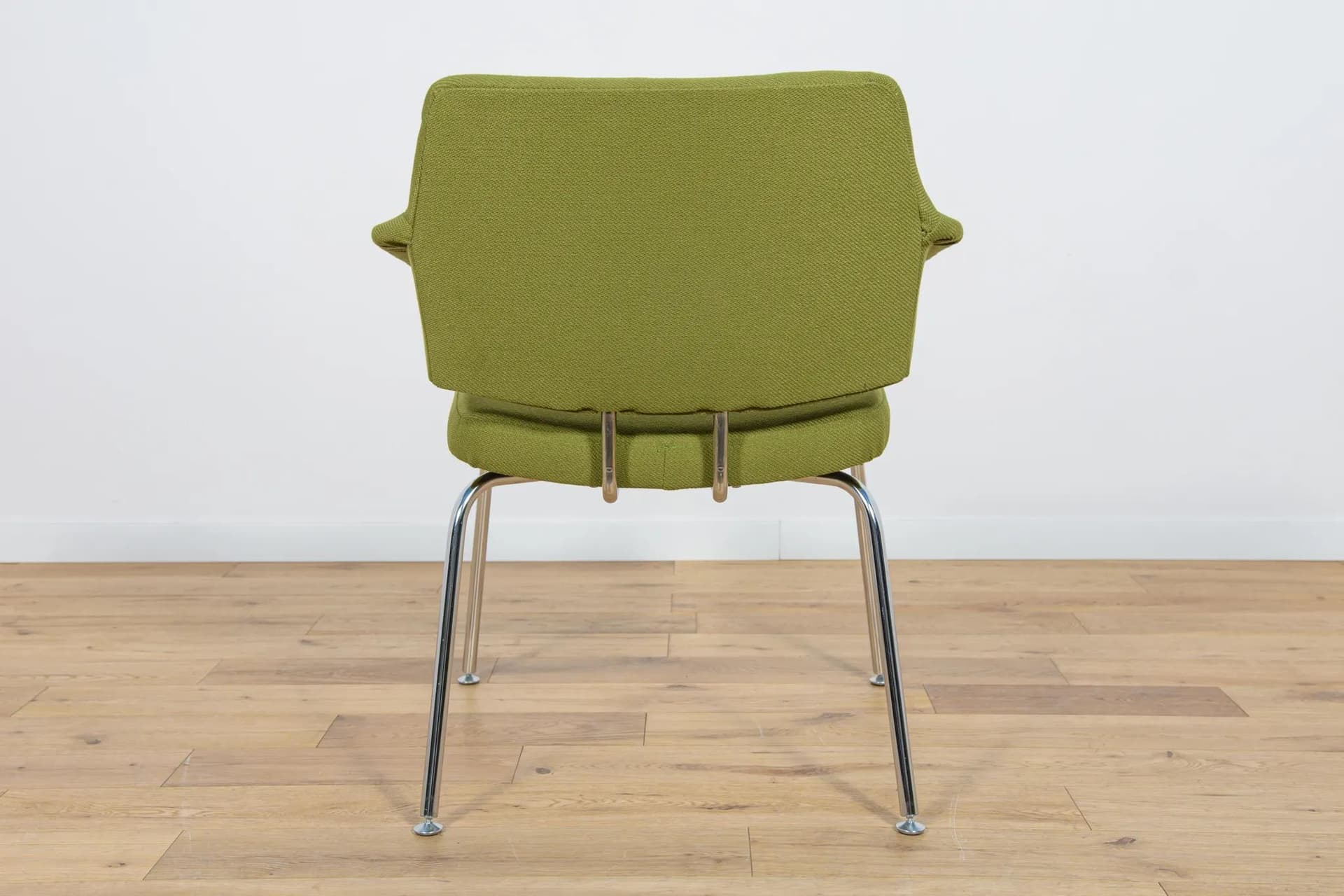 Armchair, green, chromed steel, by J. Jensen, Duba, Denmark, 1960s. - 71997