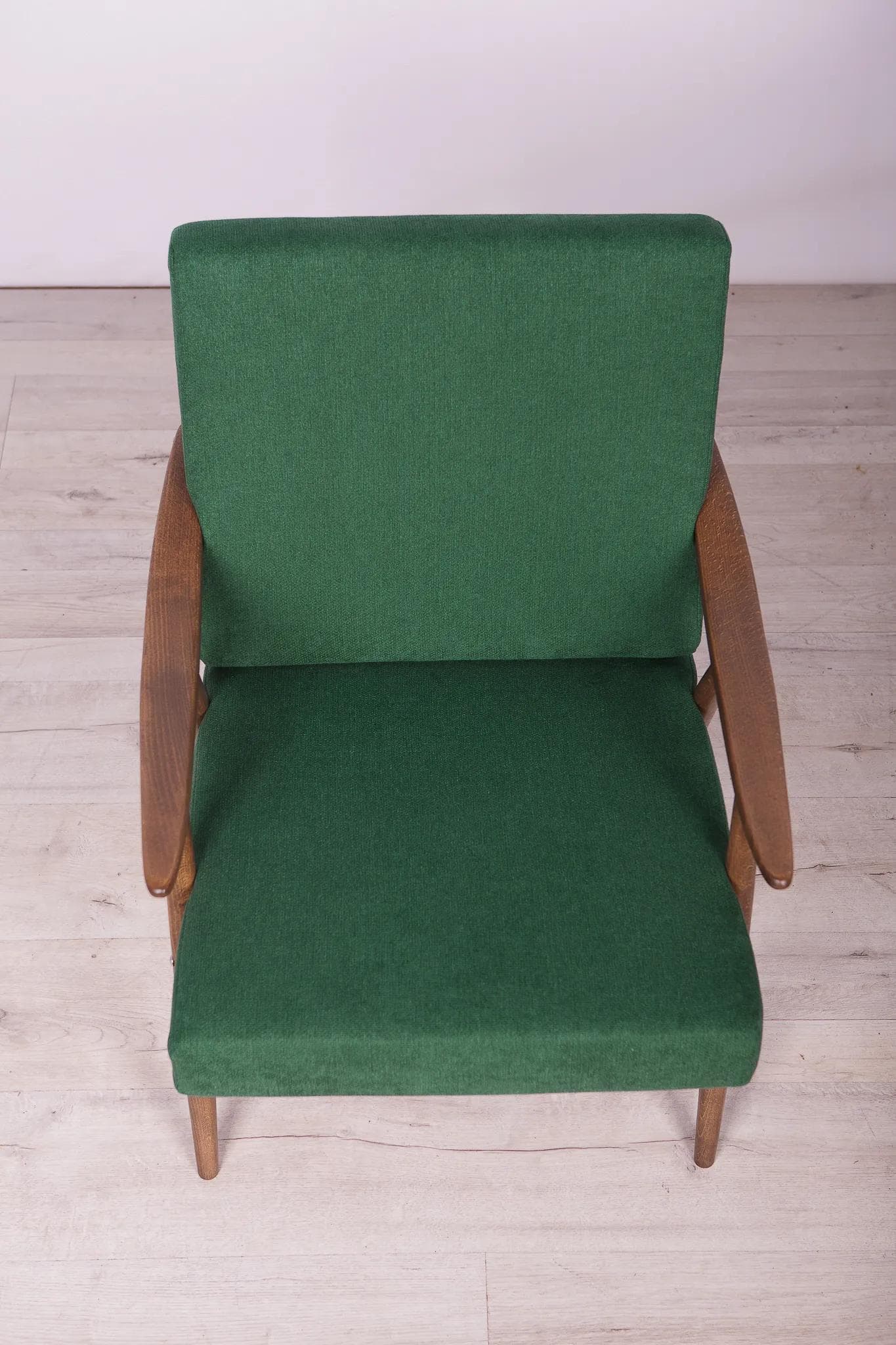 Armchair, bottle green, beech walnut, TON, Czechoslovakia, 1960s. - 71945