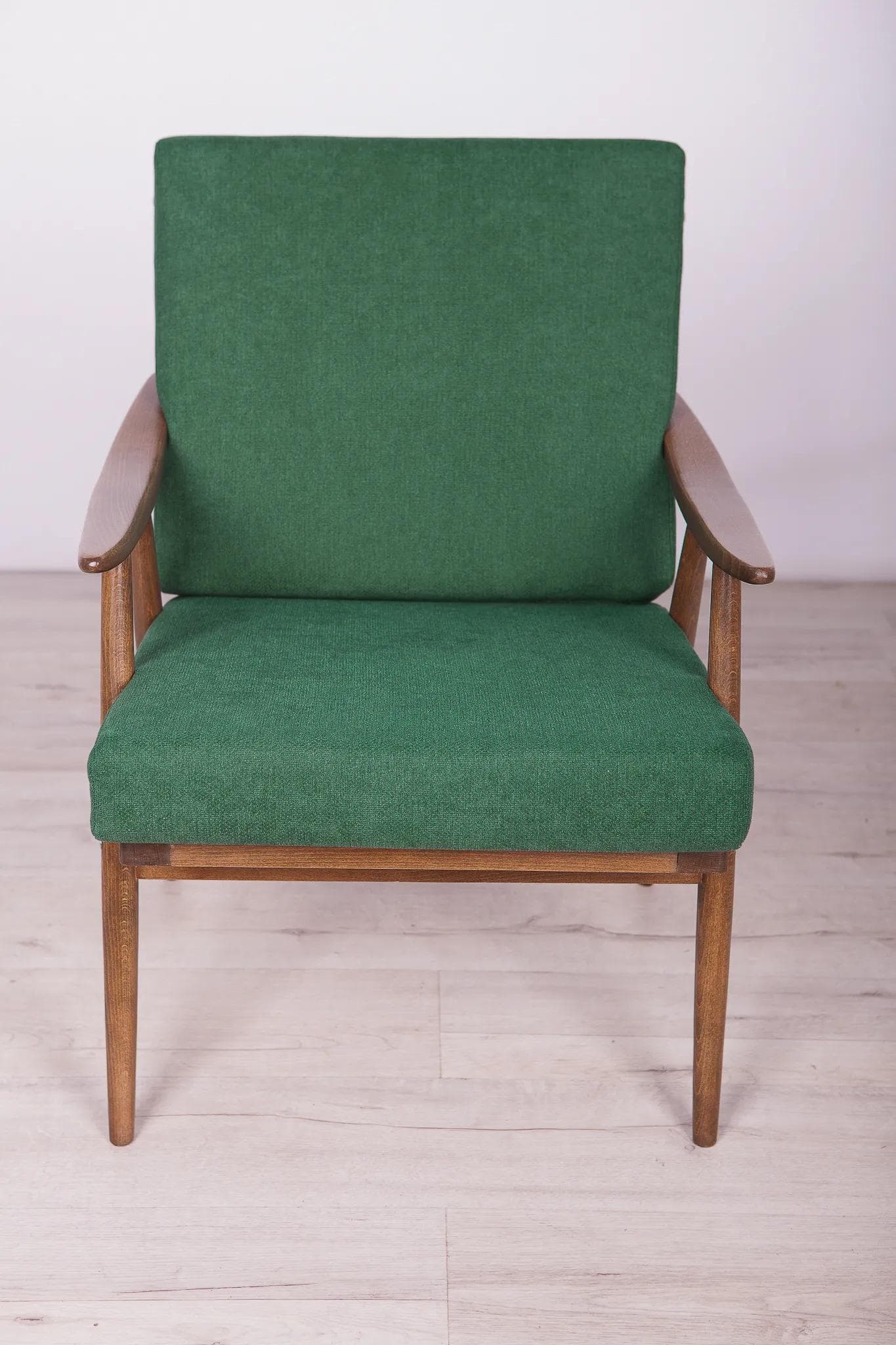 Armchair, bottle green, beech walnut, TON, Czechoslovakia, 1960s. - 71947